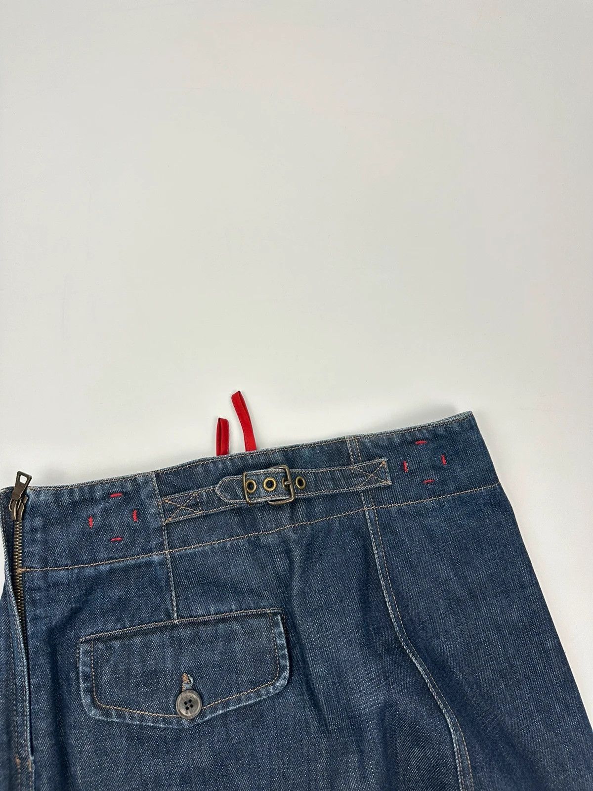 Prada Prada Sport SS02 Indigo Denim Long Zip Skirt Size 27" / US 4 / IT 40 - 5 Thumbnail