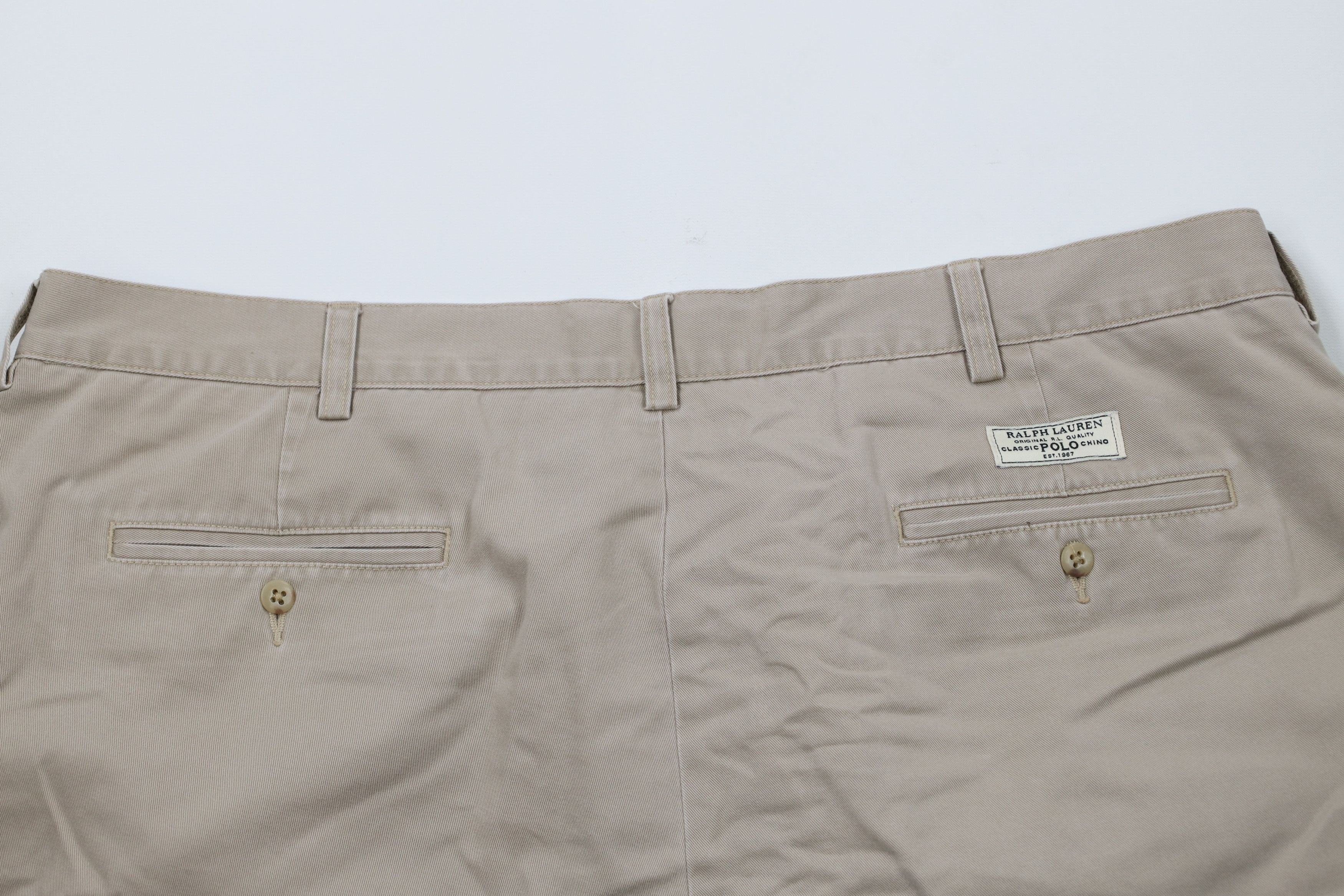 Ralph Lauren × Vintage Vintage 90s Ralph Lauren Knee Cotton Chino Shorts Beige Size US 42 / EU 58 - 11 Thumbnail
