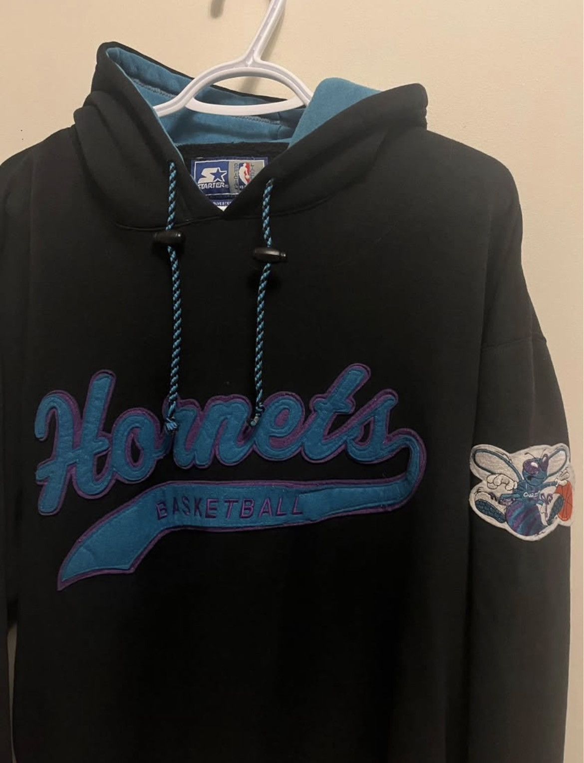 Starter 90s Charlotte Hornets Starter Script Hoodie Size US M / EU 48-50 / 2 - 2 Thumbnail