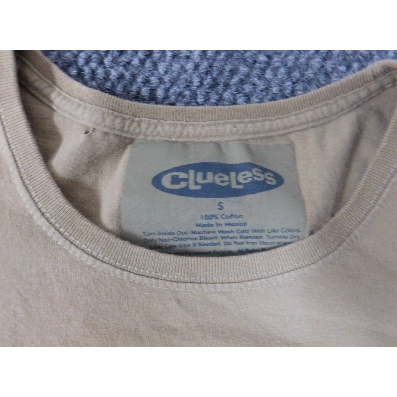 Vintage Clueless Womens Shirt S Beige Short Sleeve Round Neck Pullover Cotton Polyester T-Shirt Casual Vintage? No Size S / US 4 / IT 40 - 5 Thumbnail