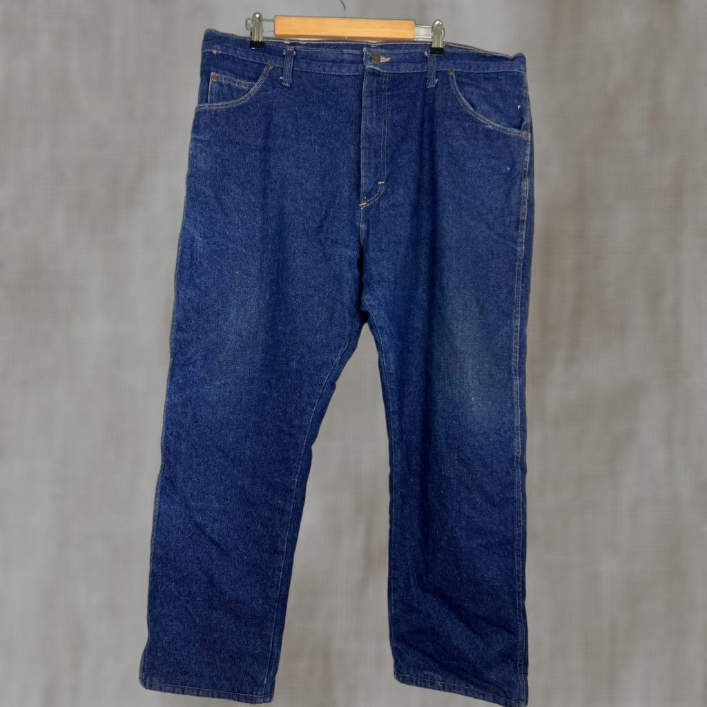 Wrangler Rugged Wear Jeans Denim Blue 42x30 Lined Fleece Insulated 33213MW Men Regular Belt Loops 5-Pocket Zip