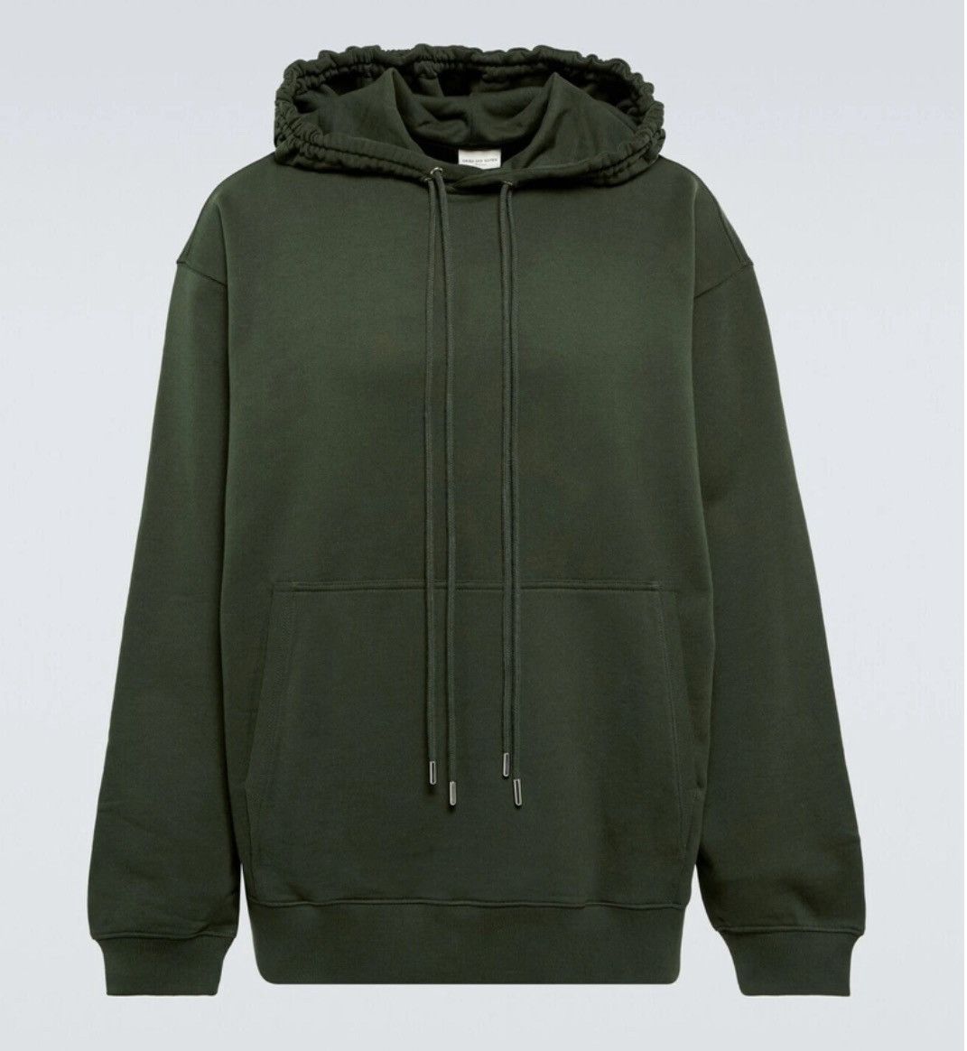 Dries Van Noten Dries Van Noten Green Cotton Relaxed Jersey Hoodie Size US S / EU 44-46 / 1 - 1 Thumbnail