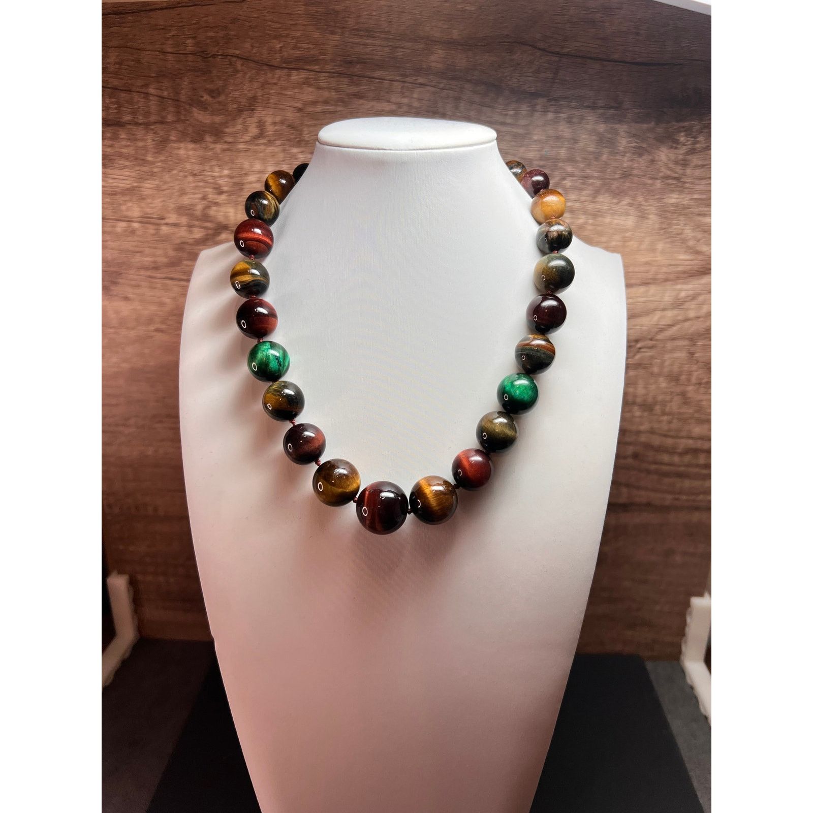 Other Multi color tiger eye graduated necklace with 925 clasp Size ONE SIZE - 2 Thumbnail