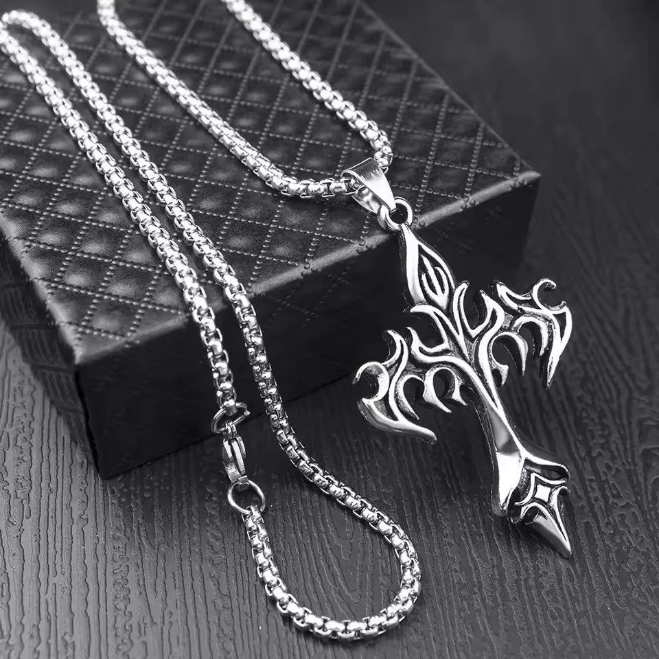 Japanese Brand Gothic Skeleton Cross Necklace Size ONE SIZE - 2 Thumbnail