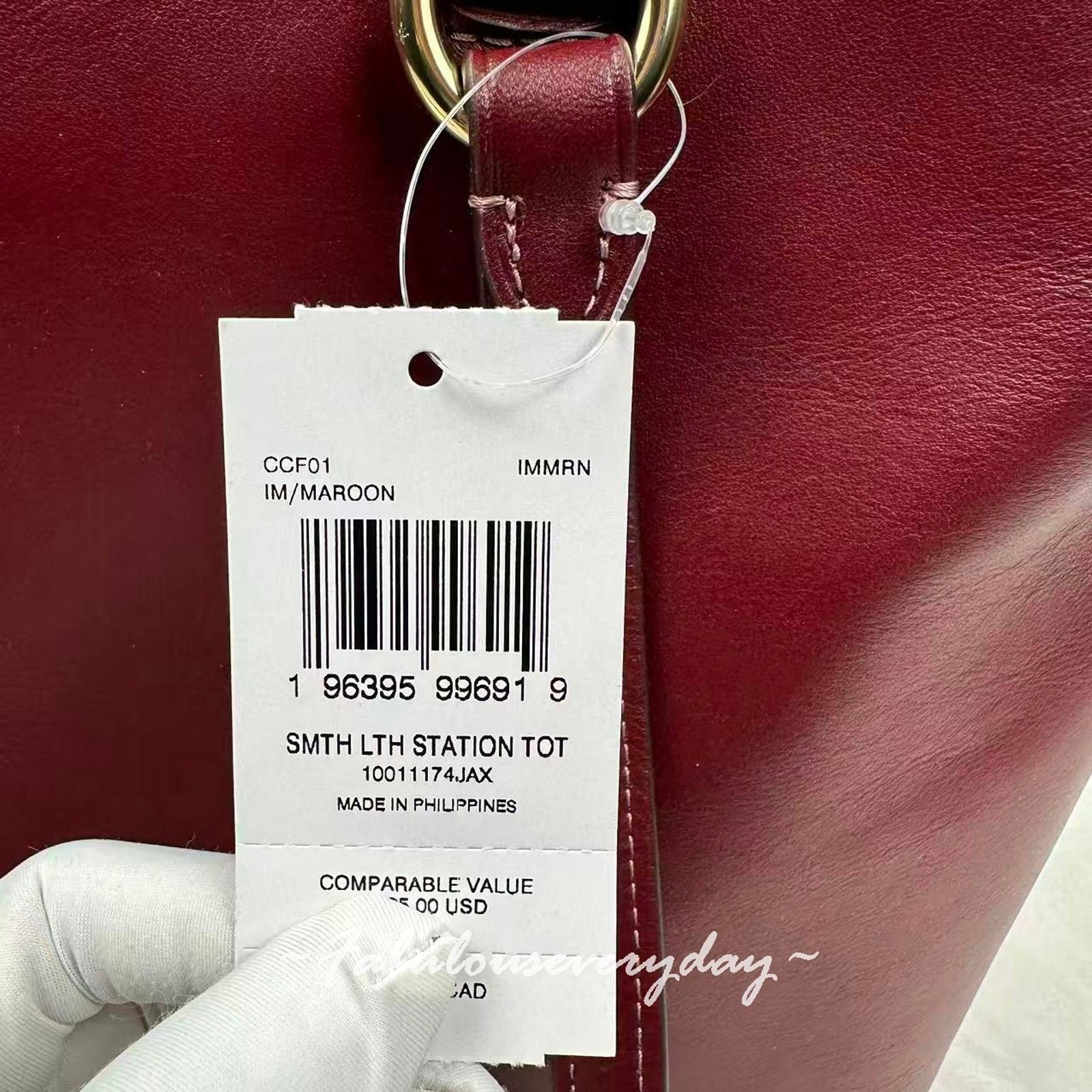 Coach Coach Station Tote Bag In Leather/Gold/Maroon CCF01 NWT Size ONE SIZE - 6 Thumbnail