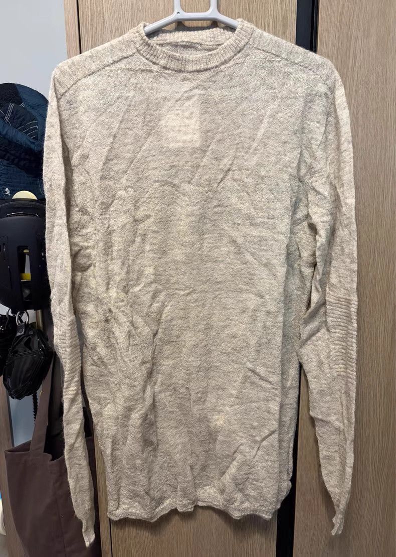 Rick Owens Beige Long-Sleeve Knit Sweater Size L Size US L / EU 52-54 / 3 - 1 Thumbnail