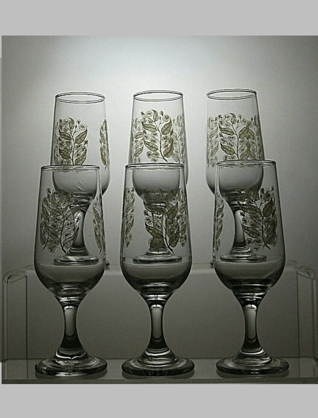 The Unbranded Brand Vintage Lead Crystal Etched Set Of 6 Sherry Glasses 5 1/8" Size ONE SIZE - 1 Thumbnail