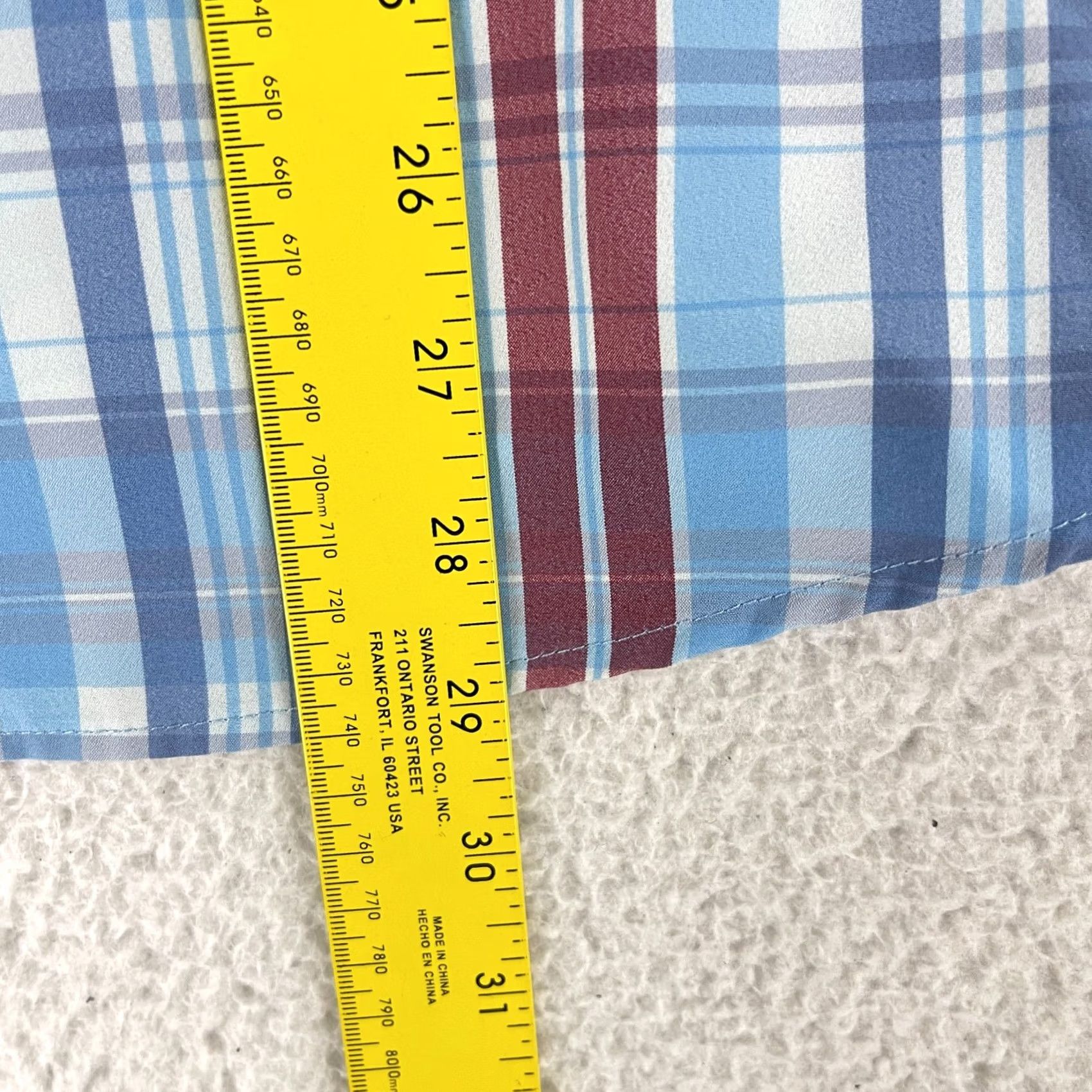 Mizzen+Main Mizzen+Main Button-Up Shirt Mens Large Blue Plaid USA Made Trim Fit Size US L / EU 52-54 / 3 - 7 Thumbnail