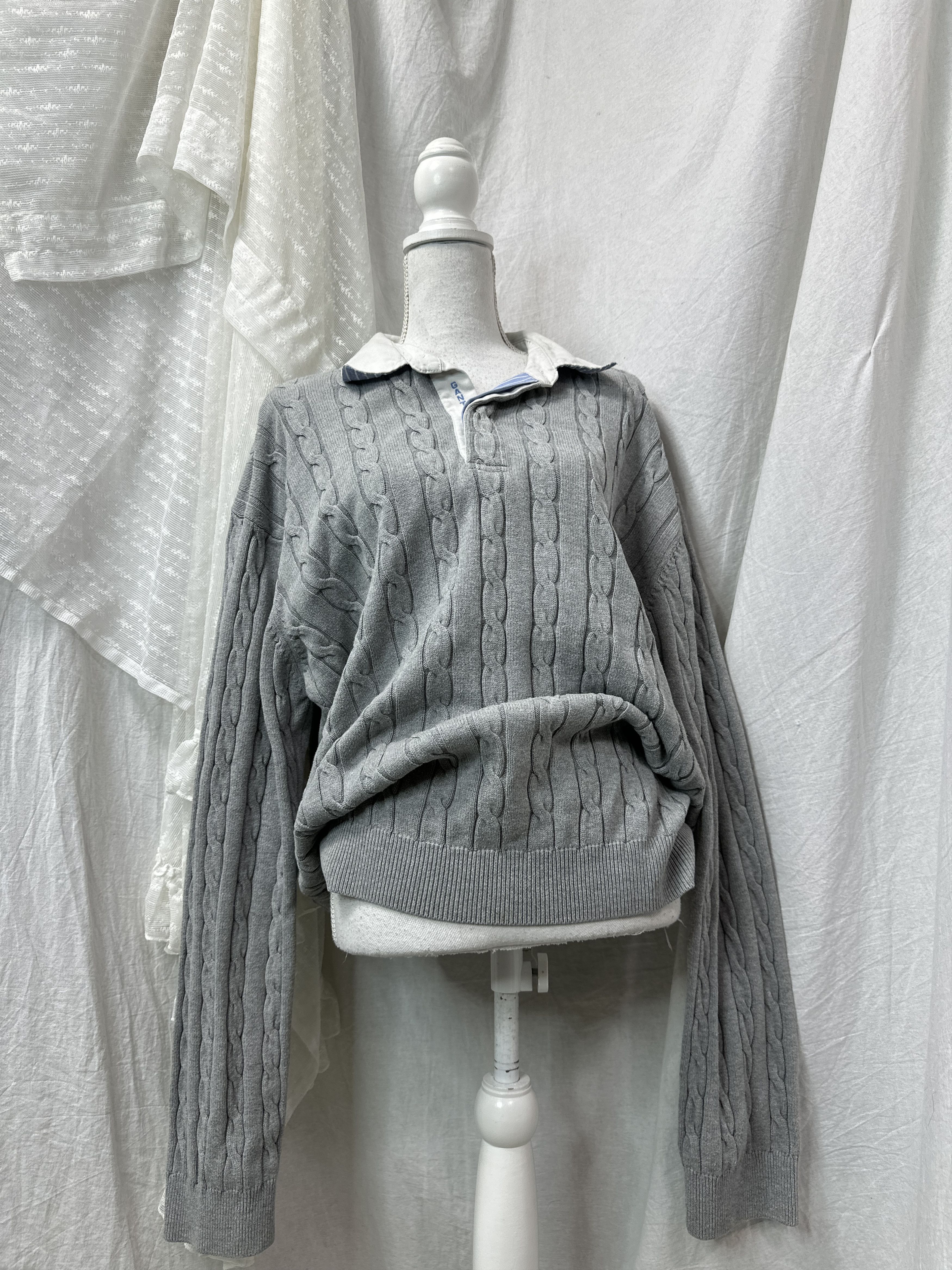 Vintage Vintage Pleated Rugby GANT Shirt Neck Sweater Y2K Size 3XL / US 20-22 - 1 Thumbnail
