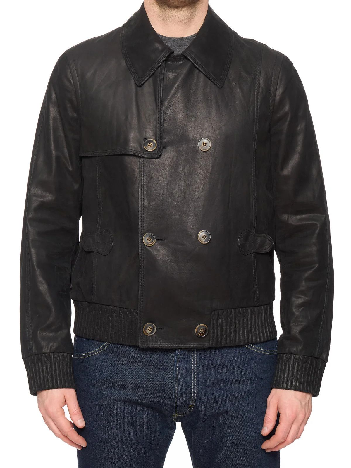 Berluti BERLUTI Paris Black Calfskin Double Breasted Leather Jacket Size US M / EU 48-50 / 2 - 4 Thumbnail
