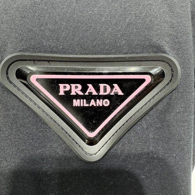 Prada Prada Black leather logo short sleeves 2501-Nextarrow Size S / US 4 / IT 40 - 3 Thumbnail