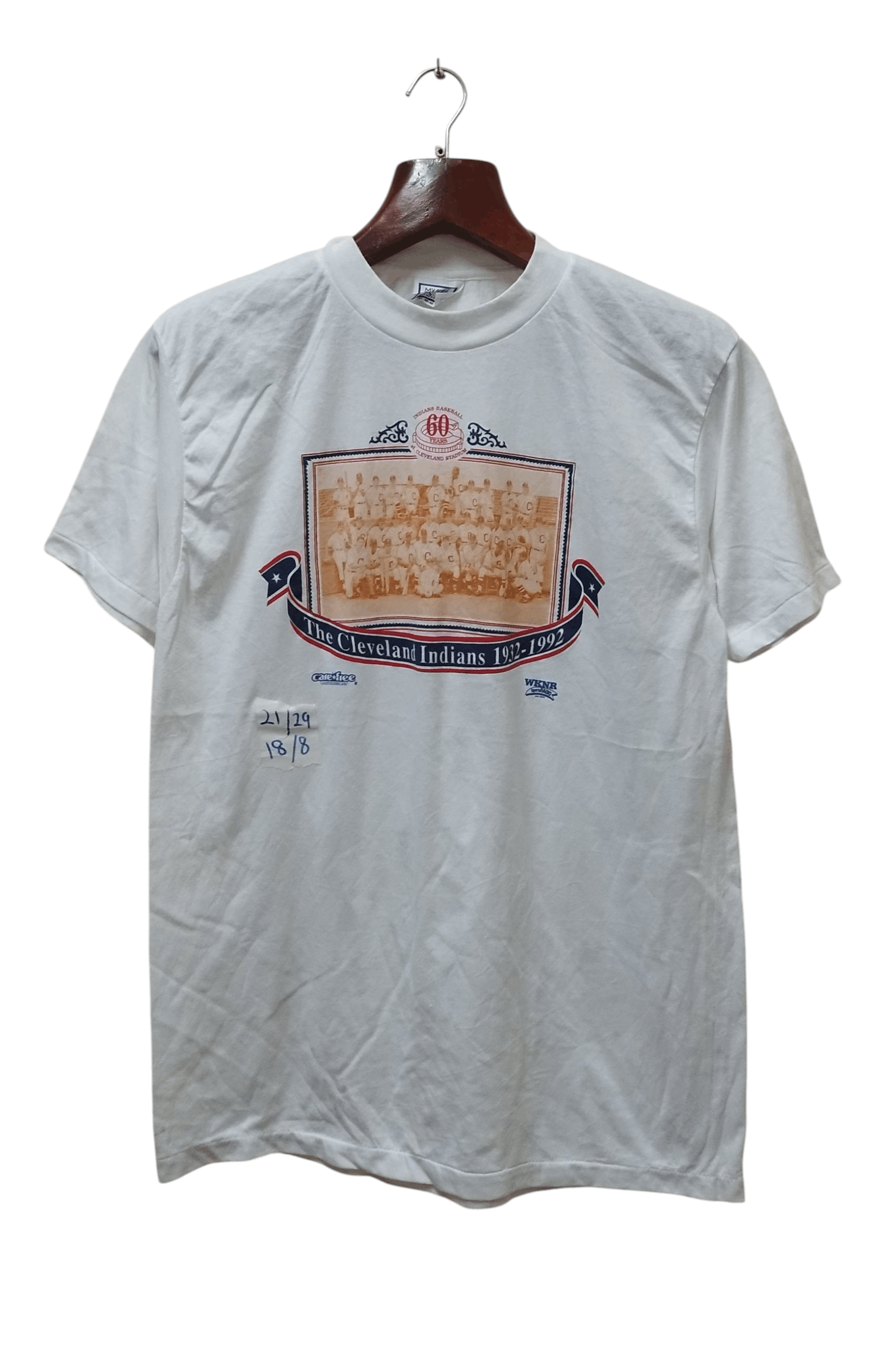 Vintage Vtg 90s Cleveland Indians 60 Years Stadium T Shirt XL USA Size US XL / EU 56 / 4 - 1 Thumbnail