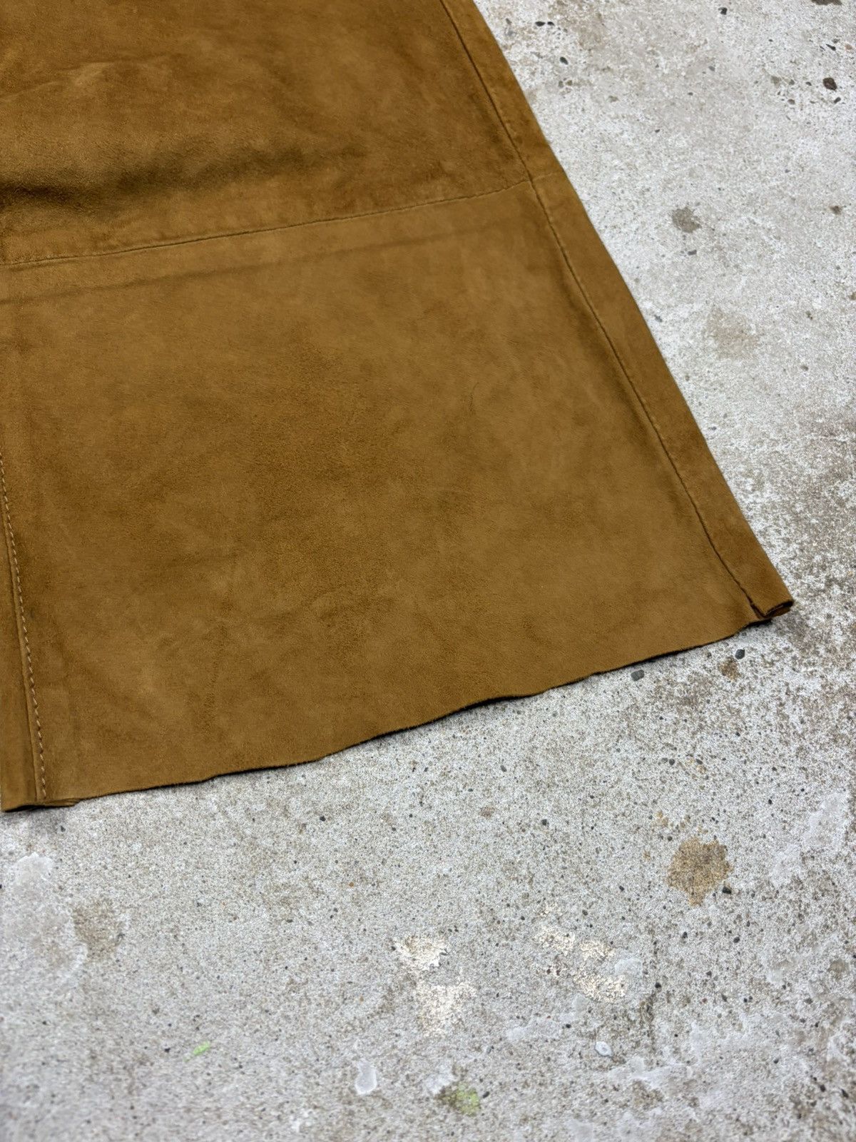 Dolce & Gabbana 2000s Dolce & Gabbana Camel Suede Leather Bootcut Pants Flar Size US 31 - 5 Thumbnail