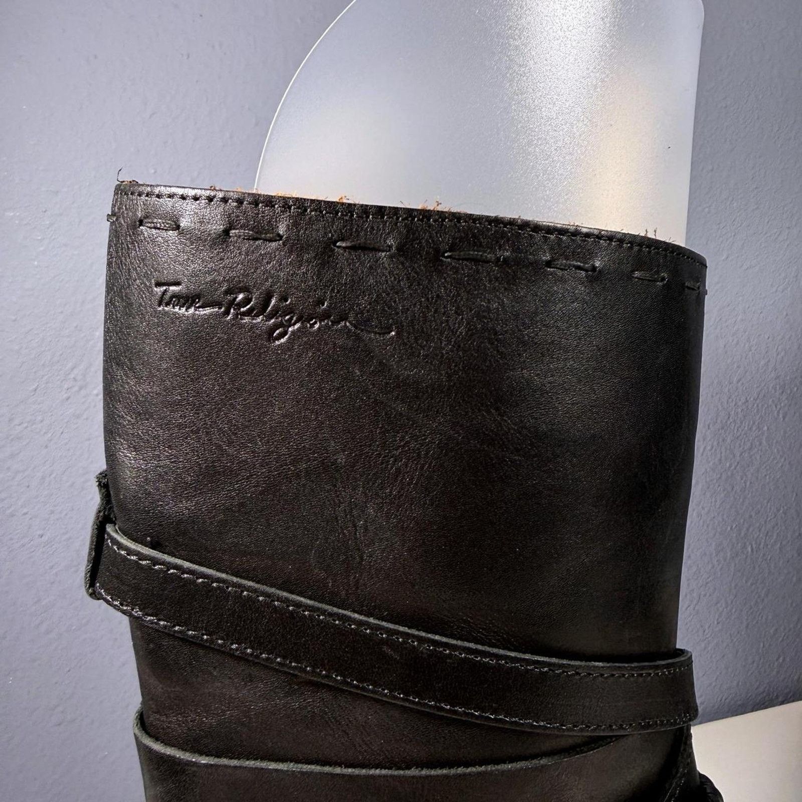 True Religion True Religion Black Leather Harness Chain Boots Size US 7.5 / IT 37.5 - 7 Thumbnail