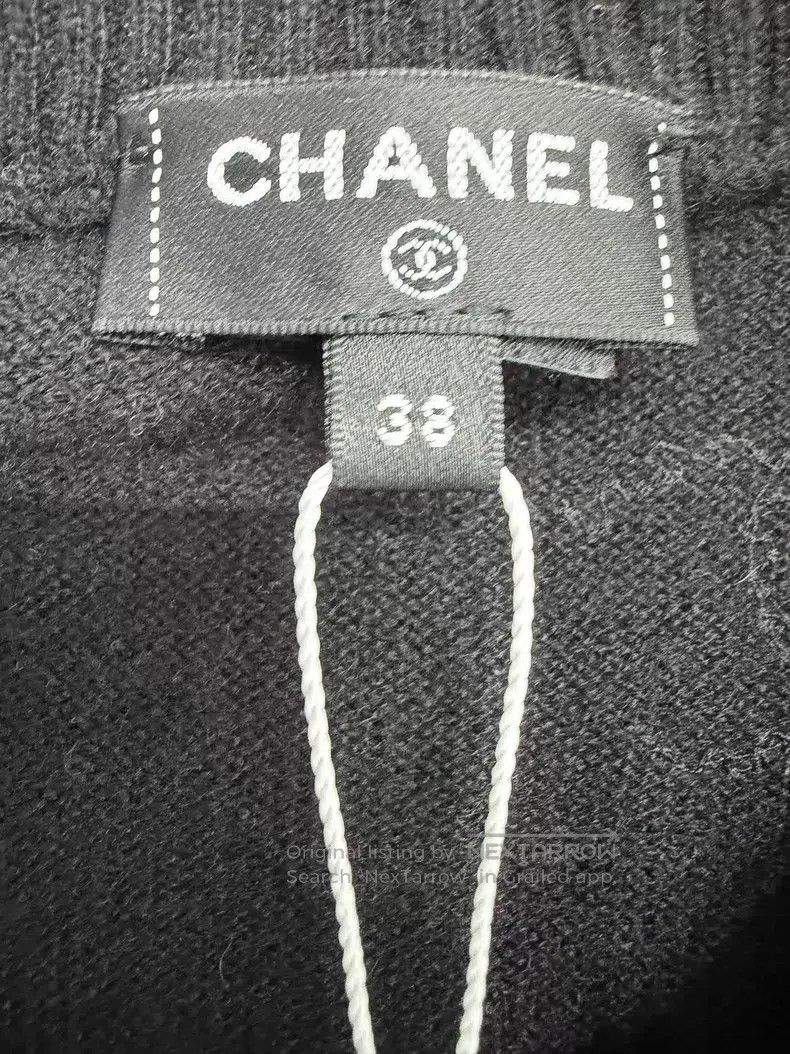 Chanel Chanel Black sequin logo floral knitted cardigan coat Size XS / US 0-2 / IT 36-38 - 4 Thumbnail