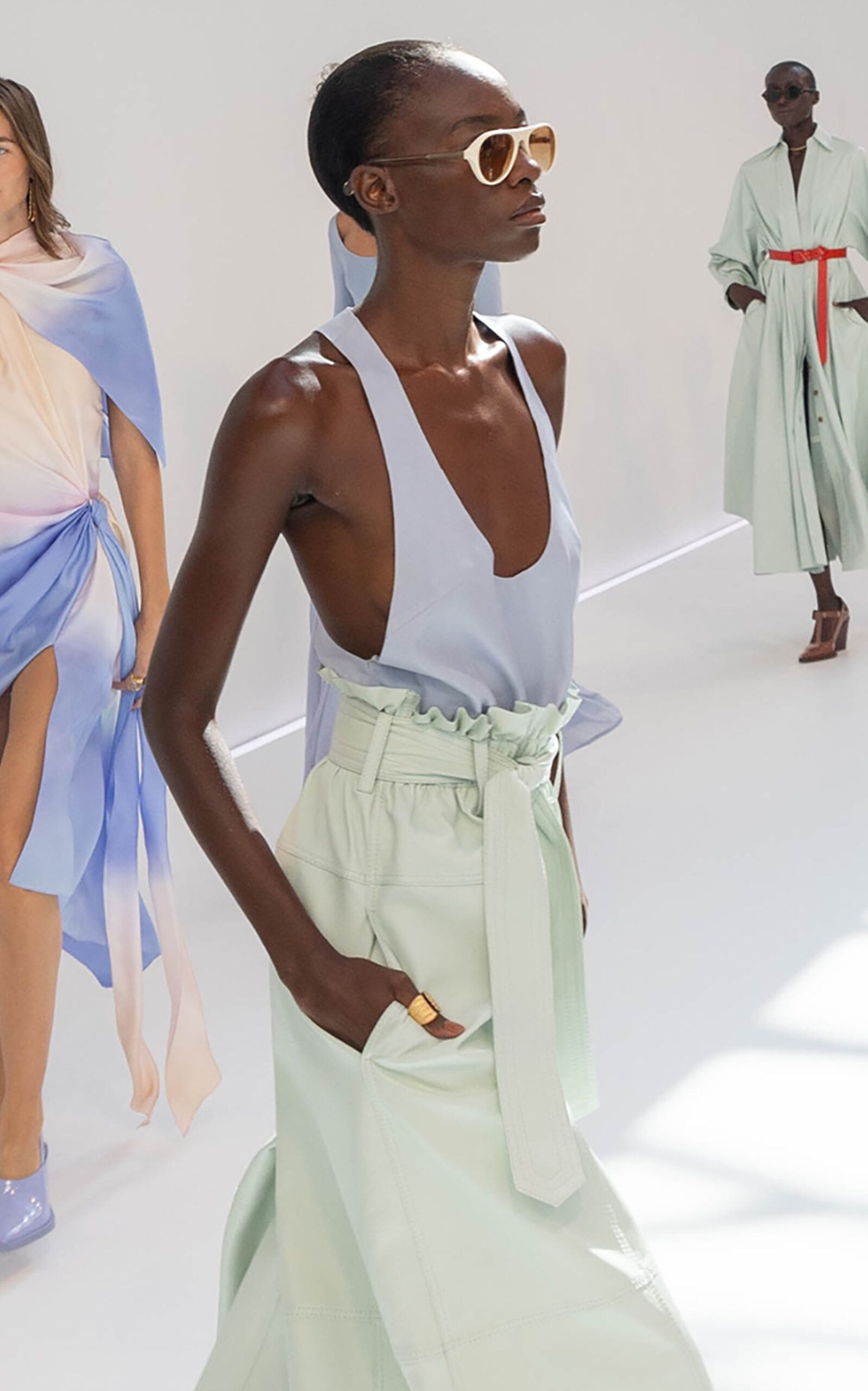 Zimmermann oc11z0525 Cropped Leather Culottes Pant in Mint Size 27" / US 4 / IT 40 - 4 Thumbnail