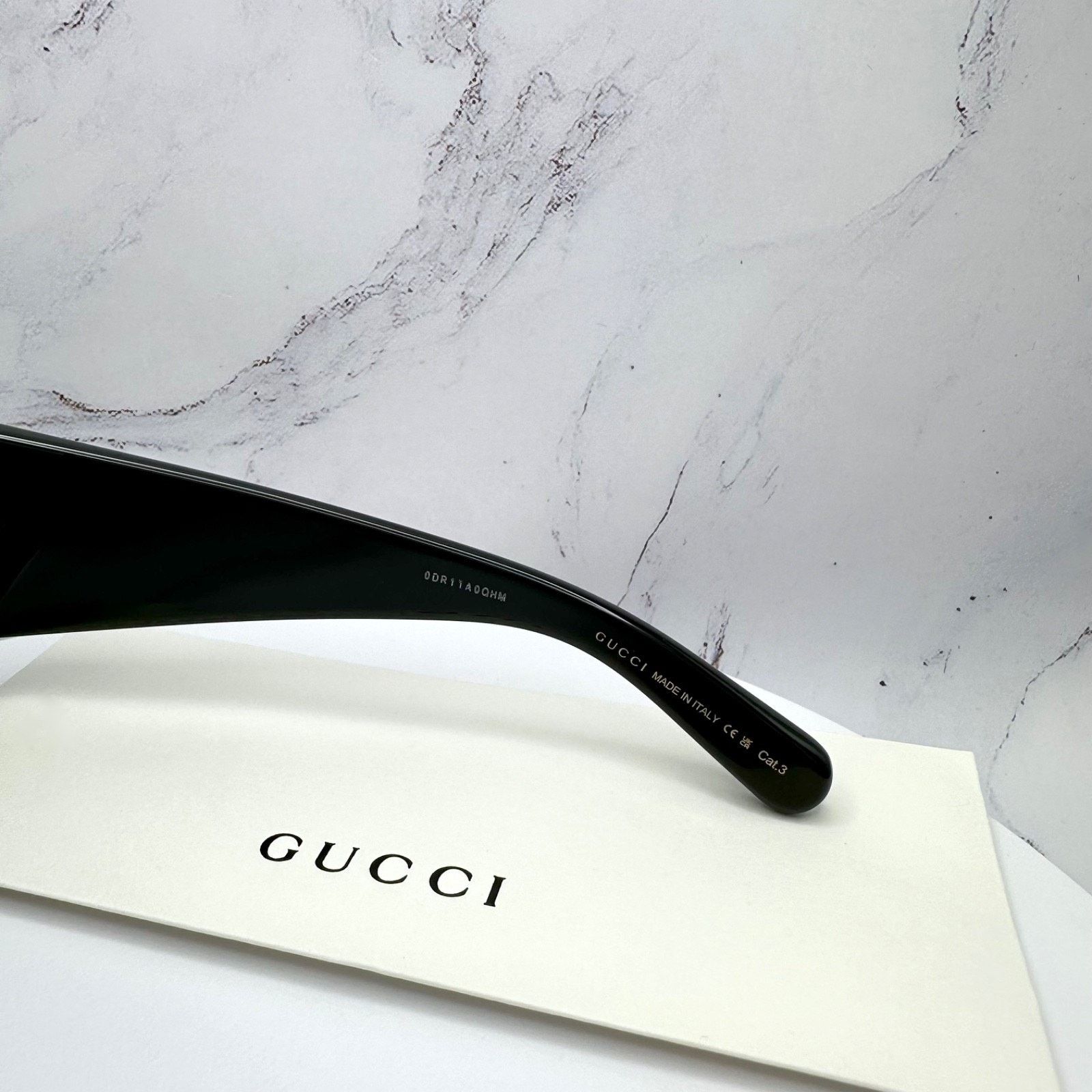 Gucci New GUCCI Sunglasses Wrap Square Black Gold Metal Authentic Size ONE SIZE - 13 Thumbnail