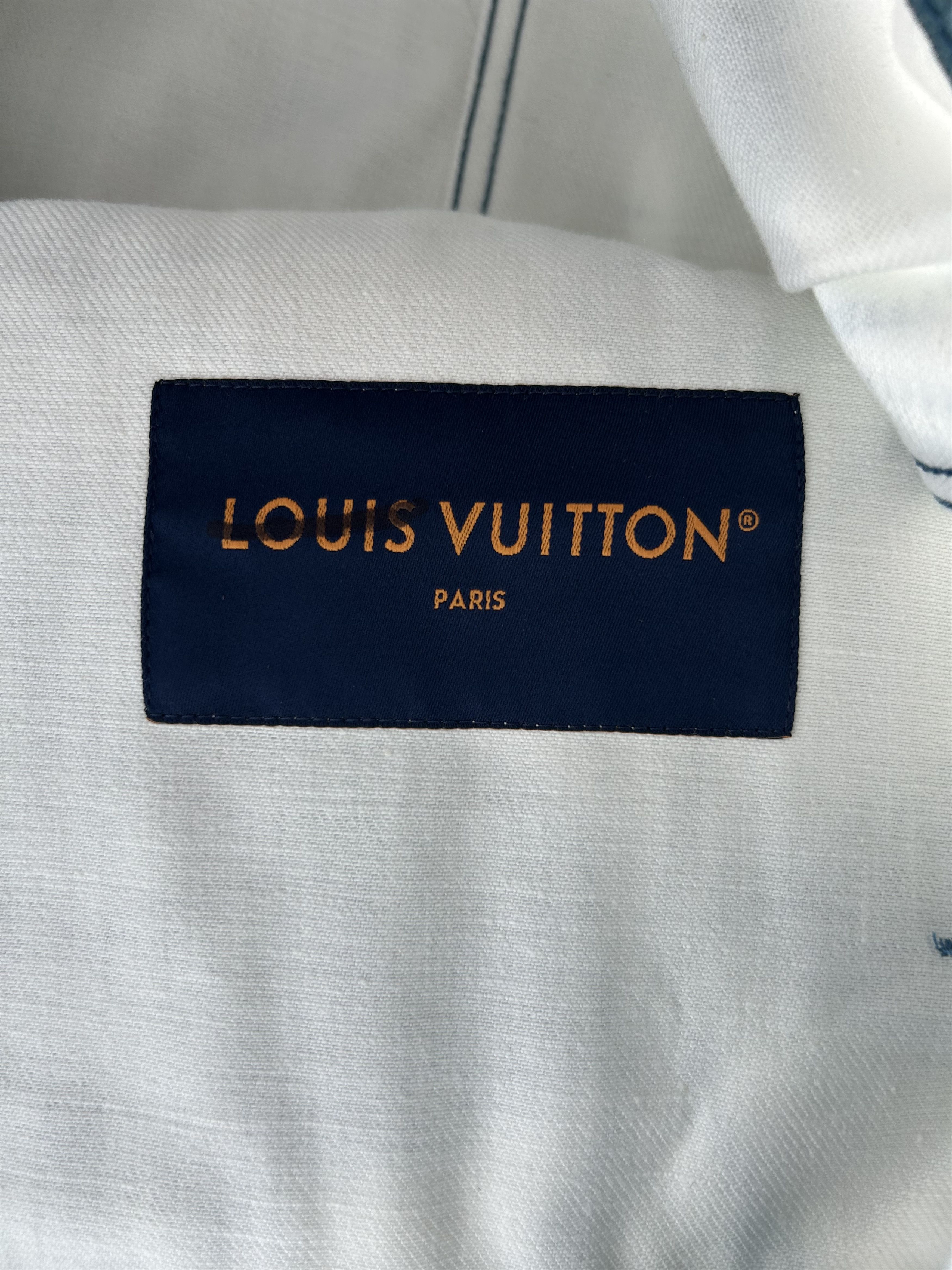 Louis Vuitton Louis Vuitton White & Blue Shibori Monogram Denim Jacket Size US XXL / EU 58 / 5 - 3 Thumbnail