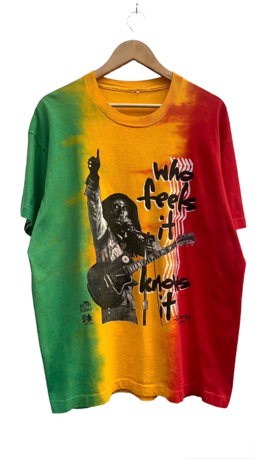 Band Tees 90s Bob Marley Single Stitch Rasta Tie Dye T Shirt Size US XL / EU 56 / 4 - 1 Thumbnail