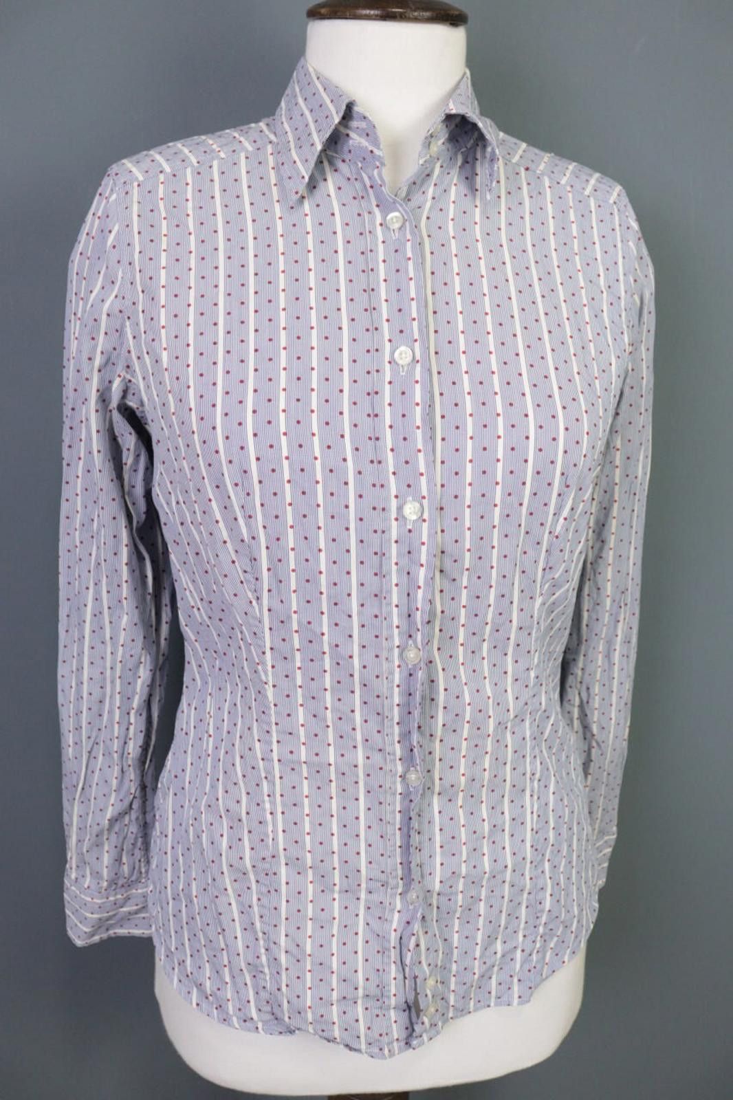 Etro Etro Milano Blue Striped Dotted Top Shirt Size 42 Size M / US 6-8 / IT 42-44 - 4 Thumbnail