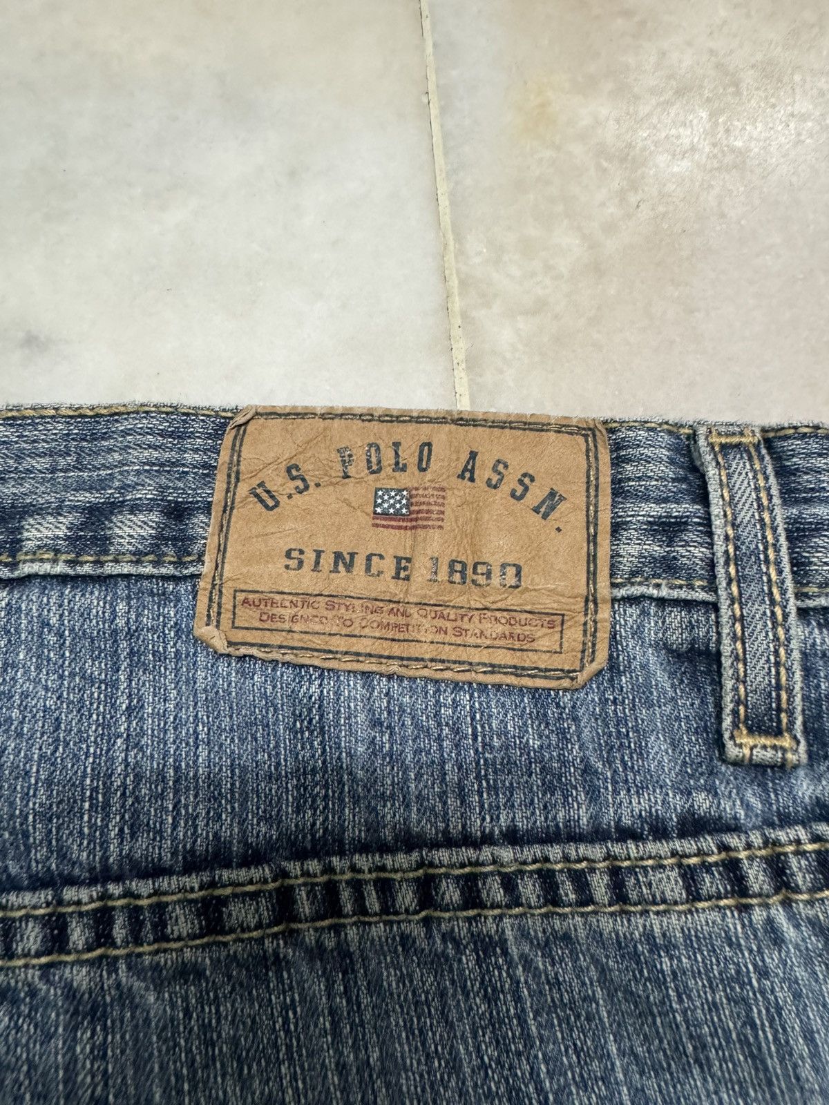 U.S. Polo Assn. ⚡️FLARED⚡️VINTAGE 90s U.S.POLO ASSN STONED WASHED BOOTCUT Size US 35 - 16 Thumbnail