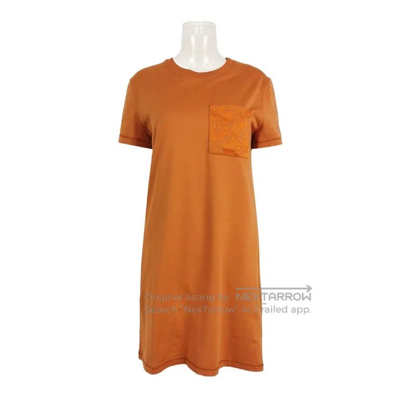 Hermes Pure cotton pocket pattern embroidered round neck s