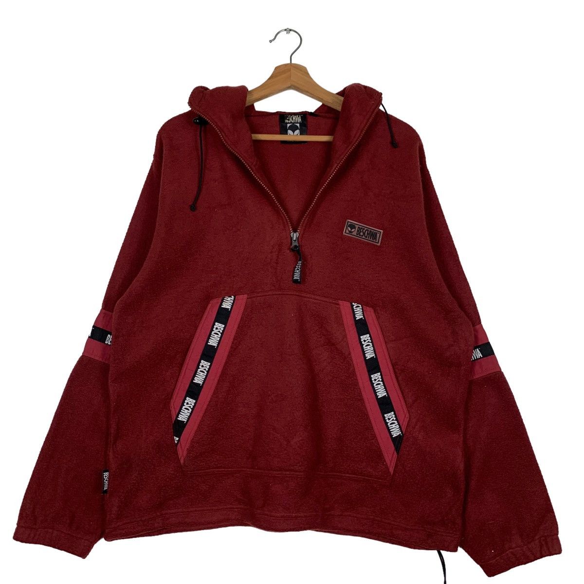 Japanese Brand BESCHWA Half Zip Pullover Hoodie Fleece #0045-C3 Size US M / EU 48-50 / 2 - 10 Thumbnail