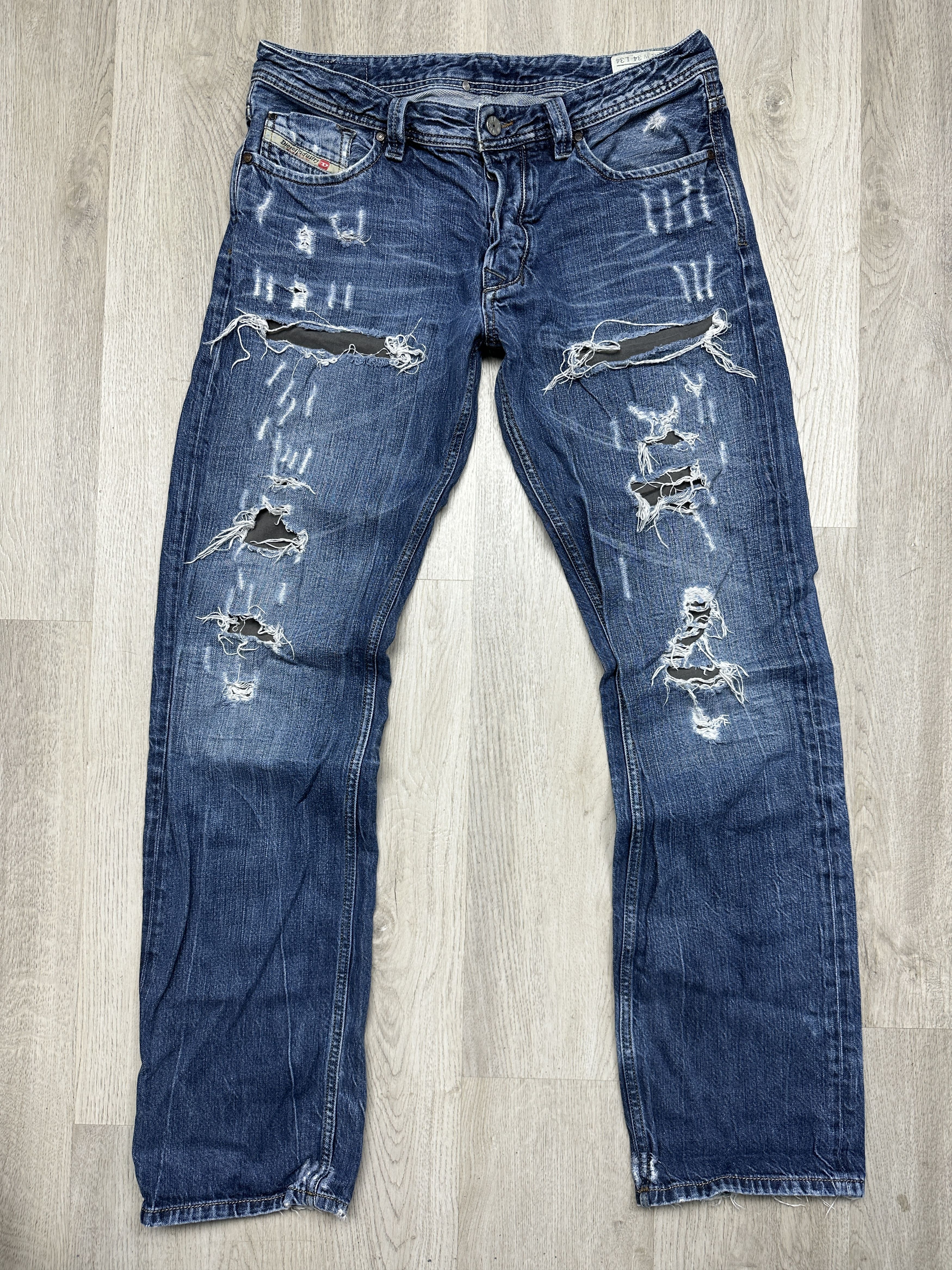 Diesel Diesel Larkee Mens Distressed Denim Pants Jeans Size US 34 / EU 50 - 1 Thumbnail