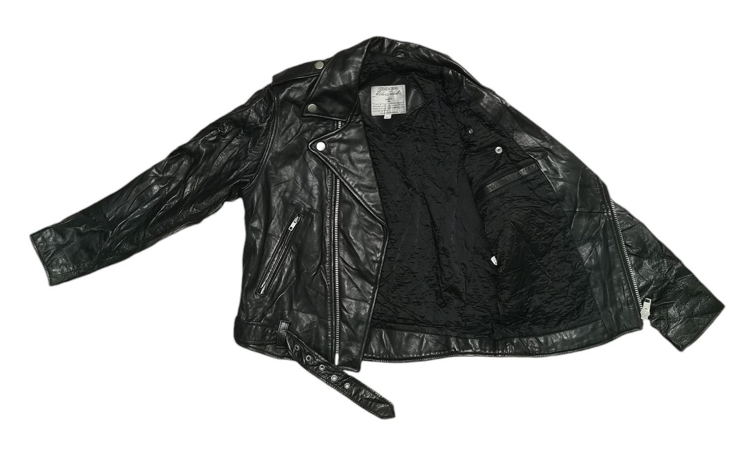 Japanese Brand Time & Tide Double Collar Leather Rider Jacket Size US M / EU 48-50 / 2 - 12 Thumbnail