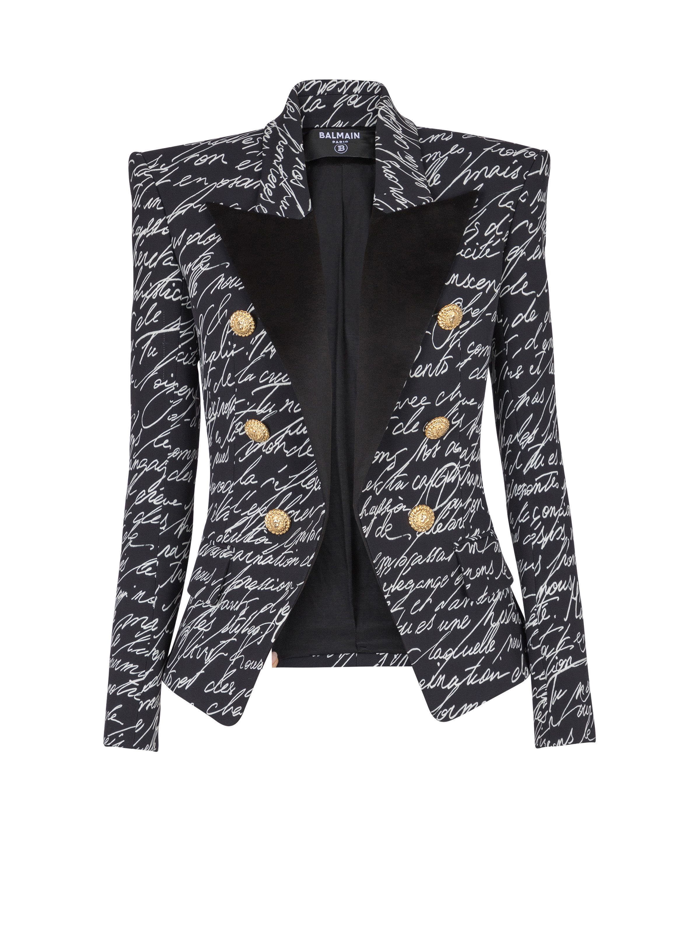 Balmain o1srvl11e1125 6-button Jacket in Black/White Size S / US 4 / IT 40 - 1 Thumbnail