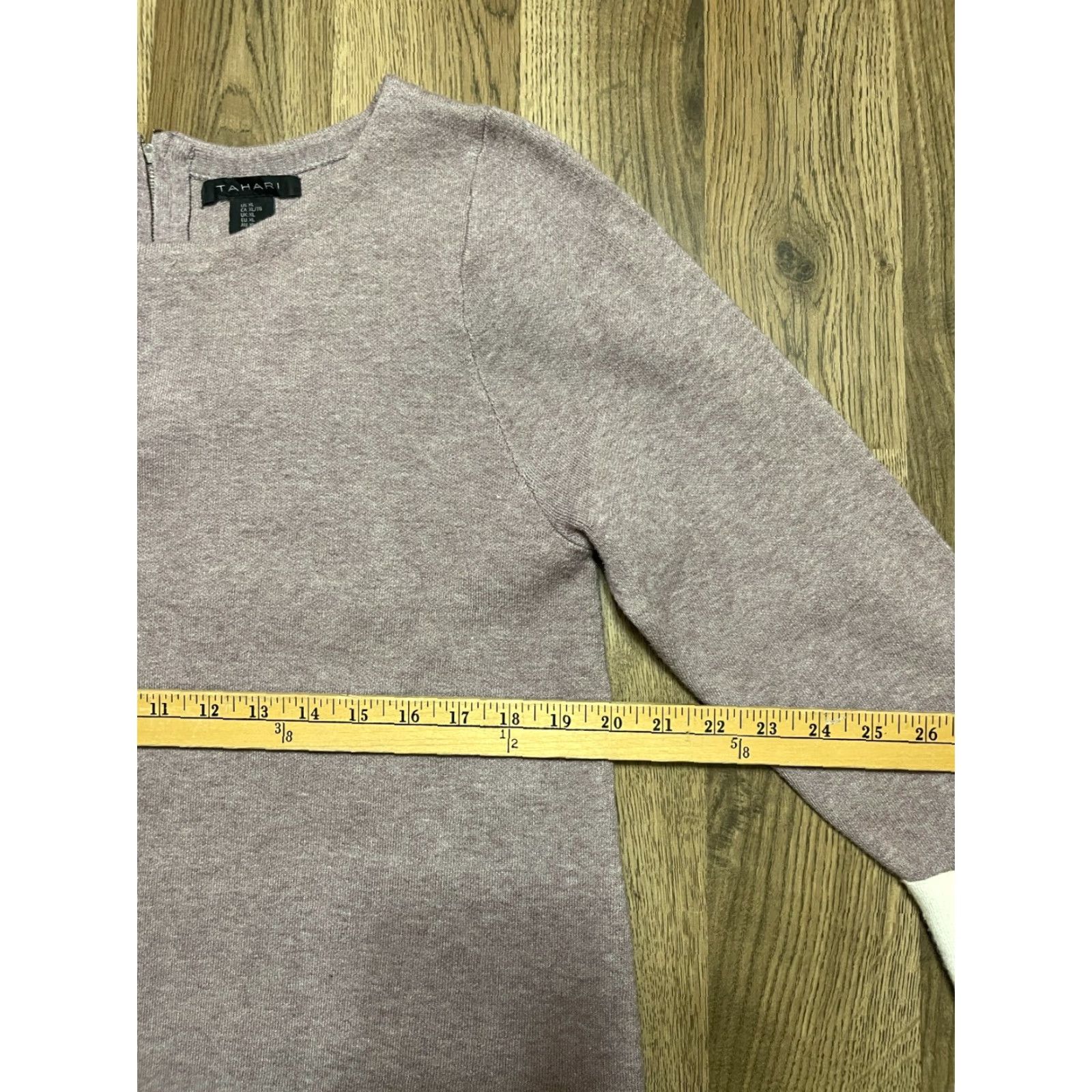 Vintage Tahari Sweater, Women's Size XL, Purple, 3/4 Sleeve, Back Zip, Pullover, Regular, Casual, Fall, Spring, Summer, Women Size XL / US 12-14 / IT 48-50 - 7 Thumbnail