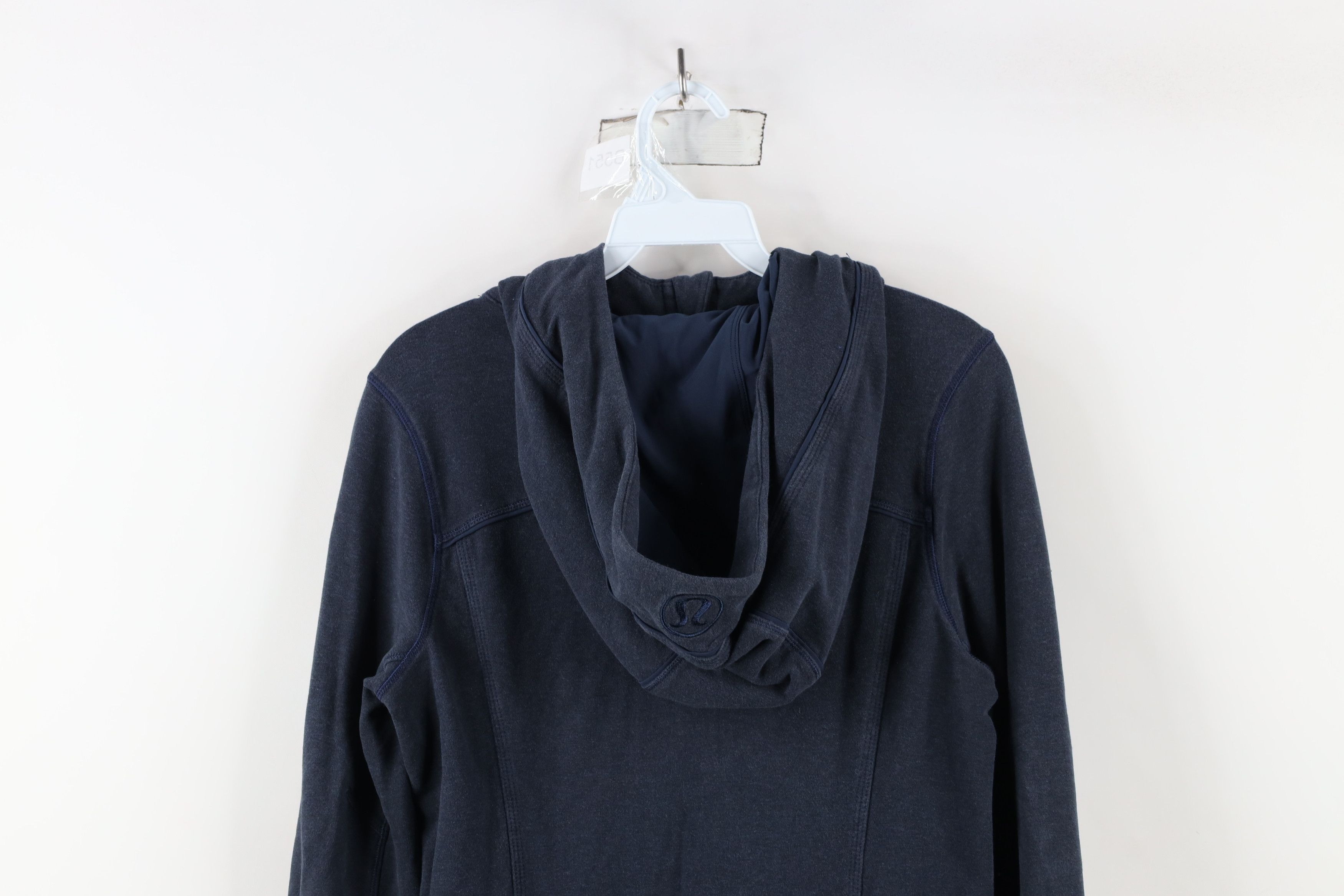 Lululemon × Vintage Lululemon Faded Full Zip Scuba Hoodie Sweatshirt Dark Blue Size M / US 6-8 / IT 42-44 - 11 Thumbnail