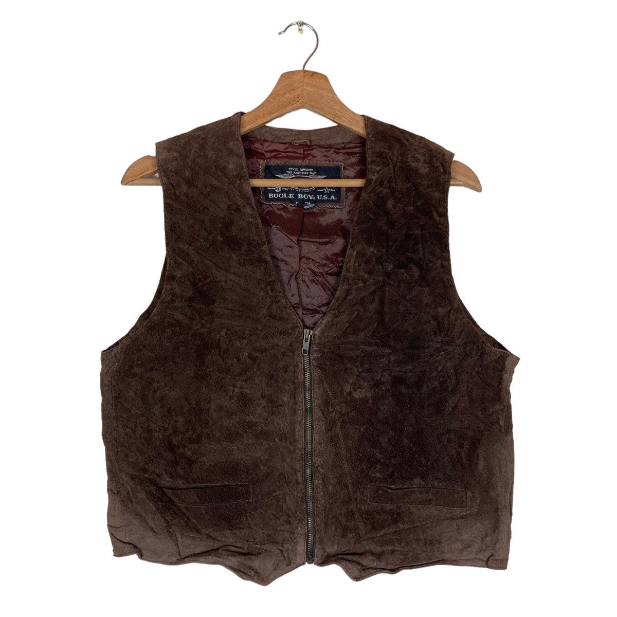 Bugle Boy Vintage Bugle Boy USA Velvet Zipper Vest Jacket Size US S / EU 44-46 / 1 - 1 Thumbnail