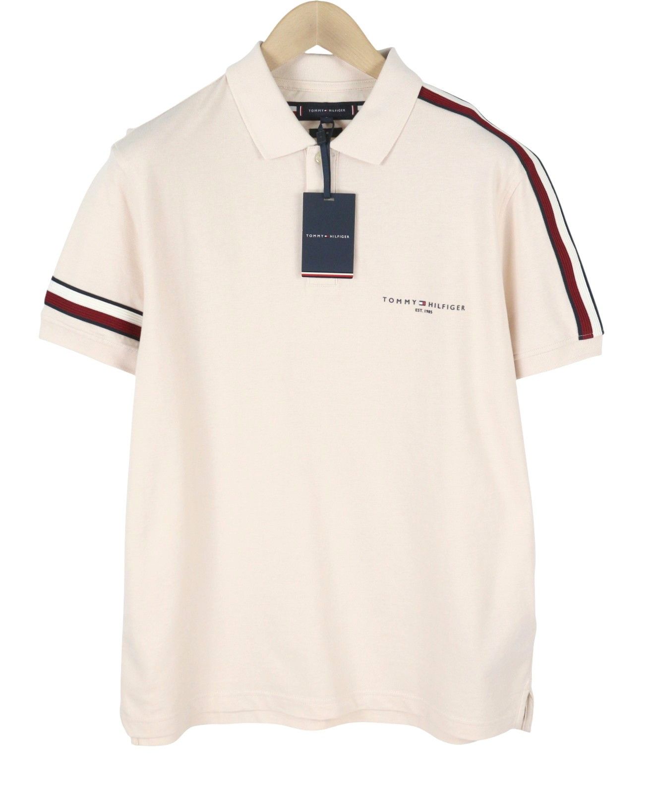 Tommy Hilfiger GLOBAL STRIPE SLEEVE L Feather White Polos 87693 Size US L / EU 52-54 / 3 - 3 Thumbnail