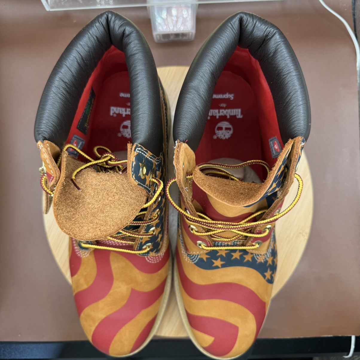 Supreme × Timberland Timberland 6" Boot Supreme Stars & Stripes Wheat Men’s Sz 13 Size US 13 / EU 46 - 8 Thumbnail