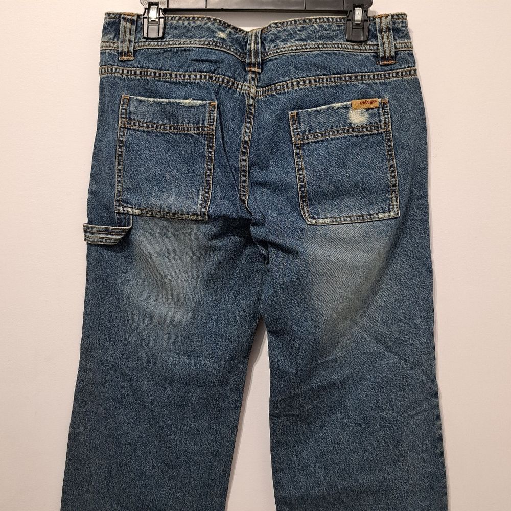 Other Refuge Y2K Cargo Cotton Distressed Wide Leg Raw Hem Jeans S Size 32" / US 10 / IT 46 - 15 Thumbnail