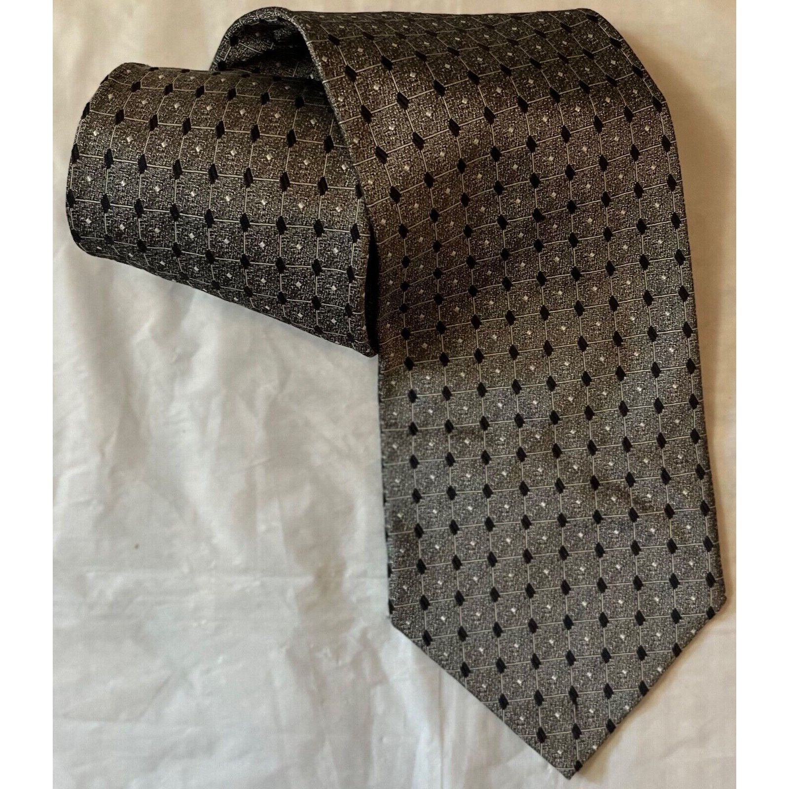 Other Valerio Garati Silk Tie ~ Gray & Black ~ Necktie Size ONE SIZE - 4 Thumbnail