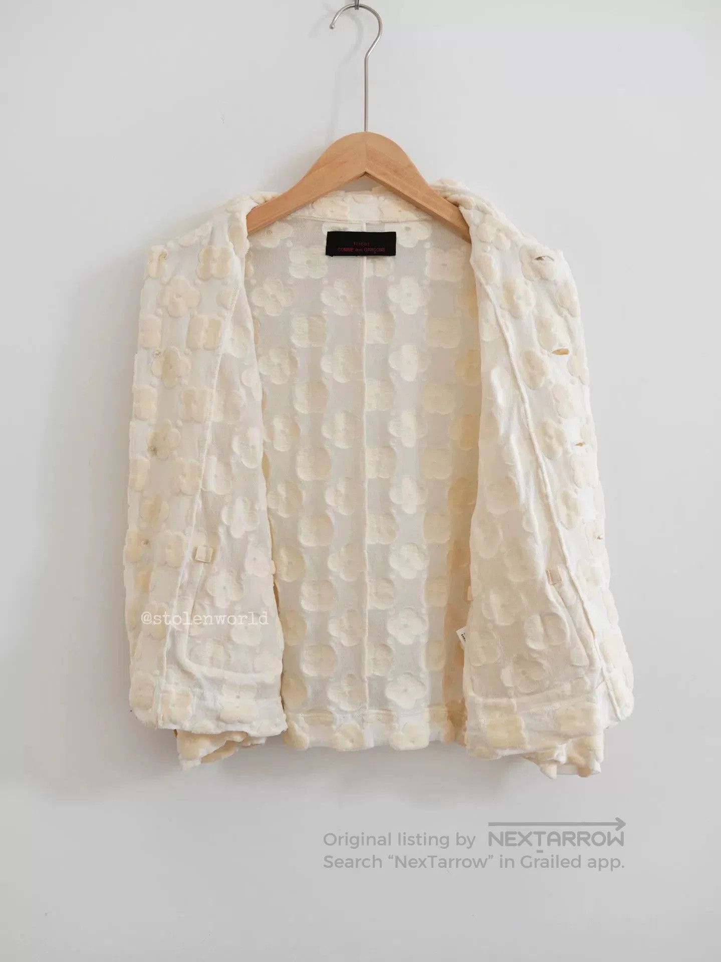 Tricot Comme des Garcons comme des garcons cream floral outerwear. Size M / US 6-8 / IT 42-44 - 2 Thumbnail