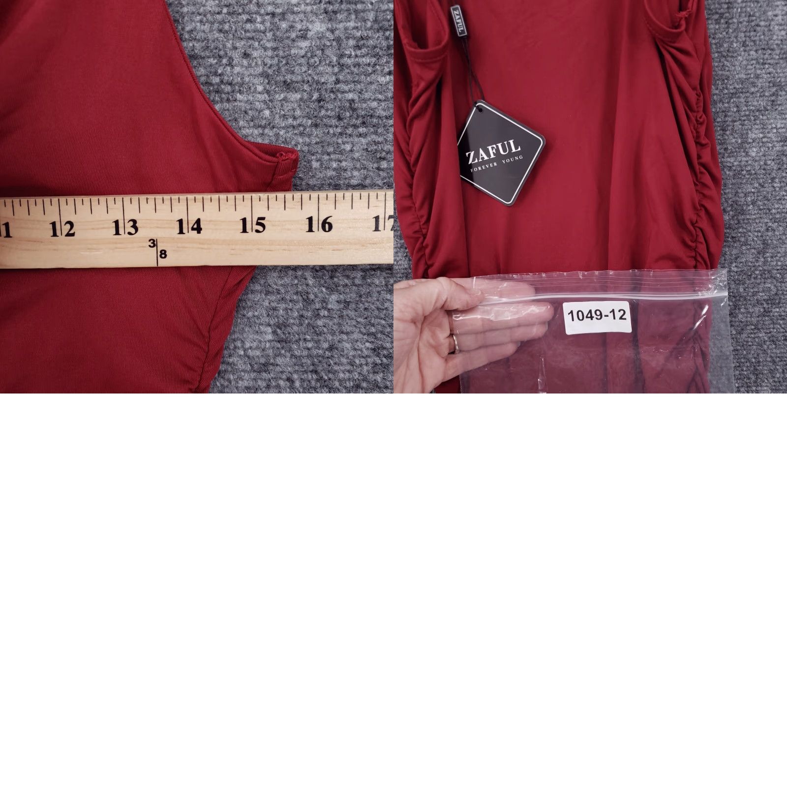 ZAFUL Zaful Dress Womens M Medium Red Bodycon Mini Ruched Ruffle V-Neck Sleeveless NEW Size M / US 6-8 / IT 42-44 - 9 Thumbnail