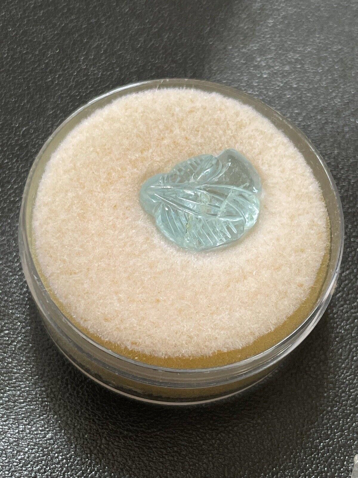 Natural Hand Carved Aquamarine Loose Stone 15.4 Cts