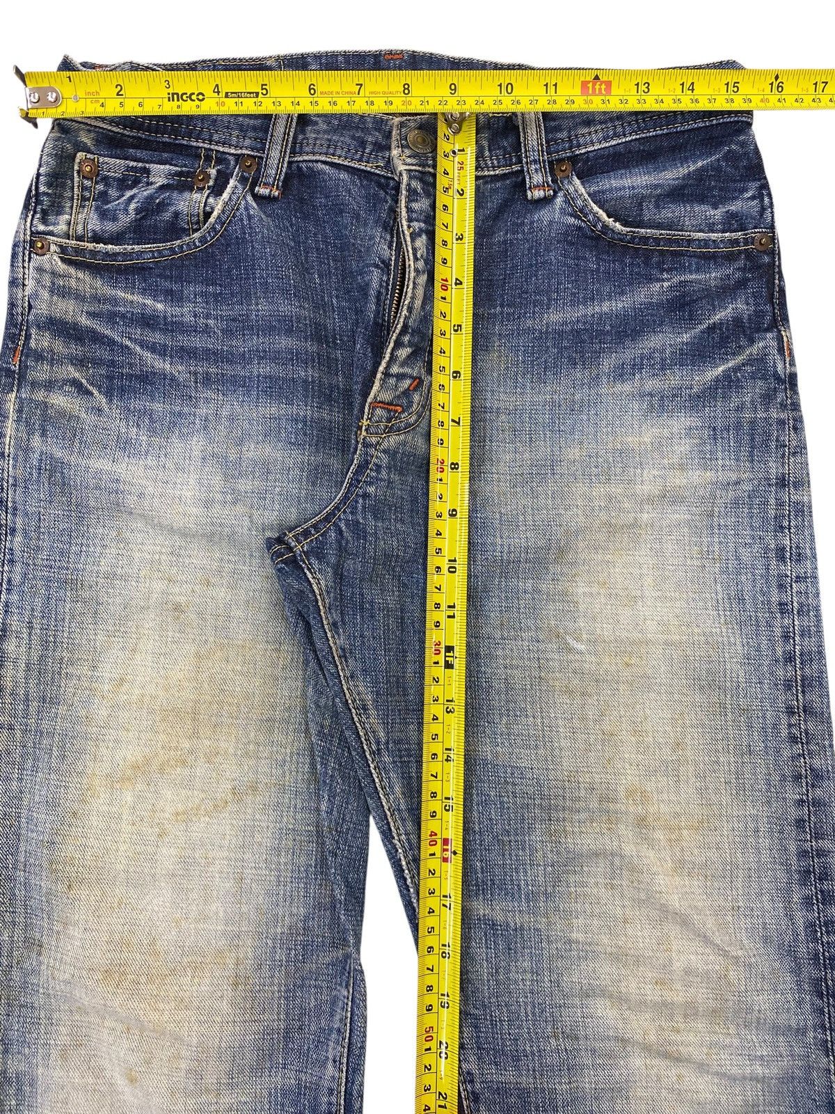 Japanese Brand Japanese Brand Light Faded Wash Style Straight Leg Jeans Size US 30 / EU 46 - 6 Thumbnail