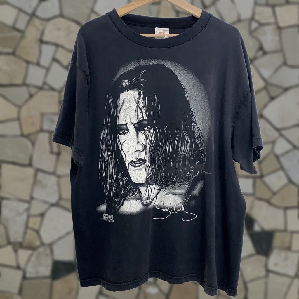 Vintage VINTAGE Sting The Franchise Of WCW Tee Black T-Shirt Wrestling Big Head XL Mens Shirt Size US XL / EU 56 / 4 - 1 Thumbnail