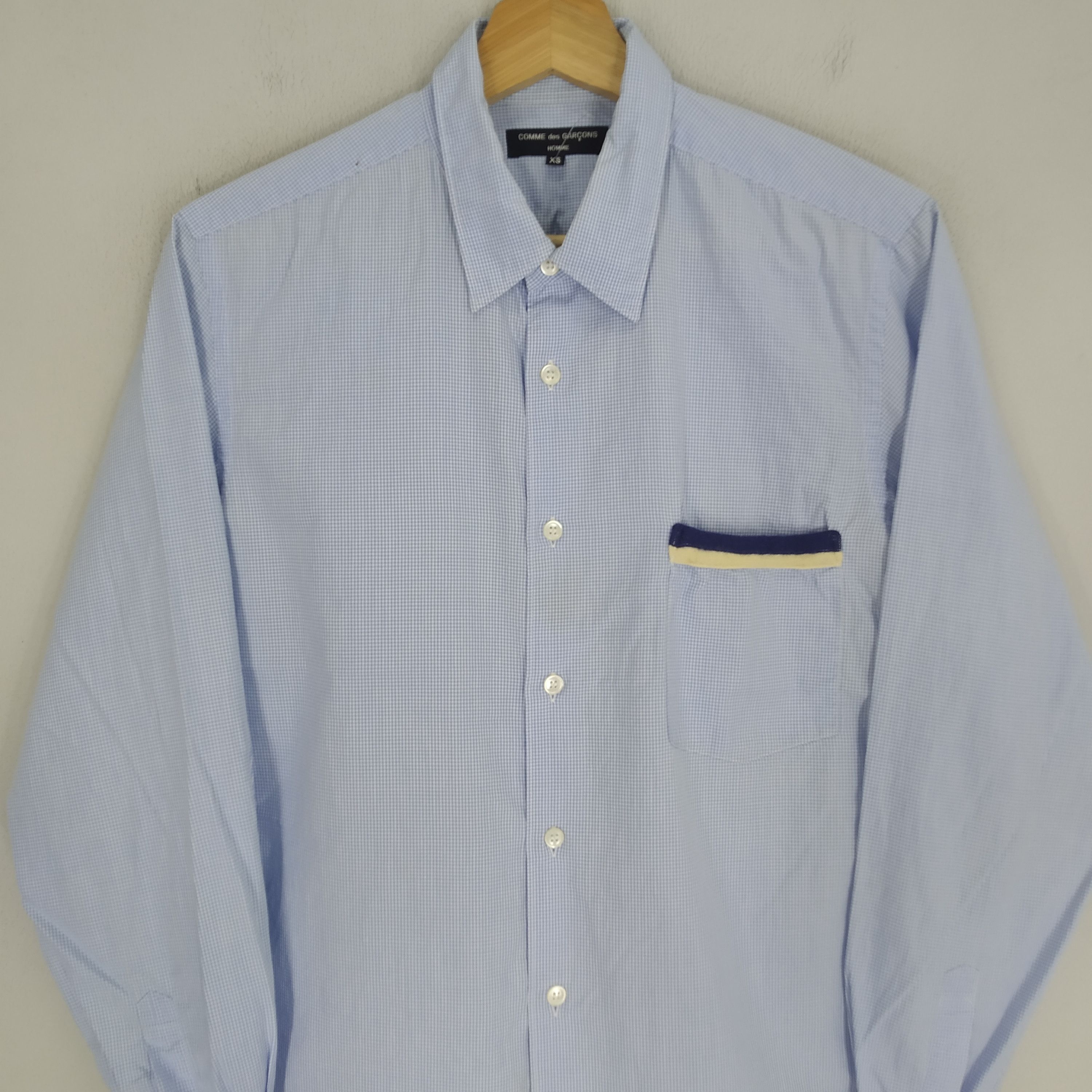 Comme des Garcons × Comme des Garcons Homme × Japanese Brand Vintage Comme des Garcons Homme Plaid Blue Oxford Shirt Size US M / EU 48-50 / 2 - 3 Thumbnail