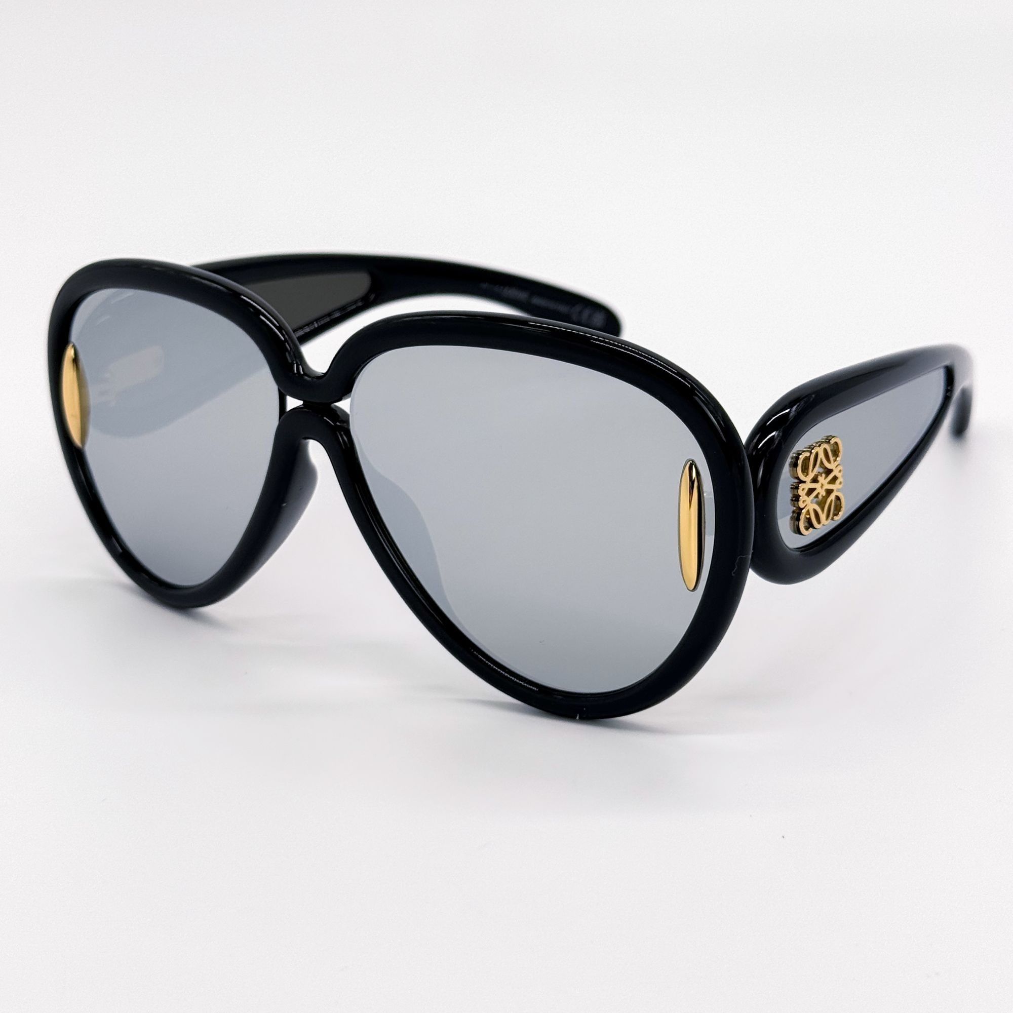 Loewe NEW LW40132I 01C, LOEWE UNISEX BLACK SILVER SUNGLASSES 