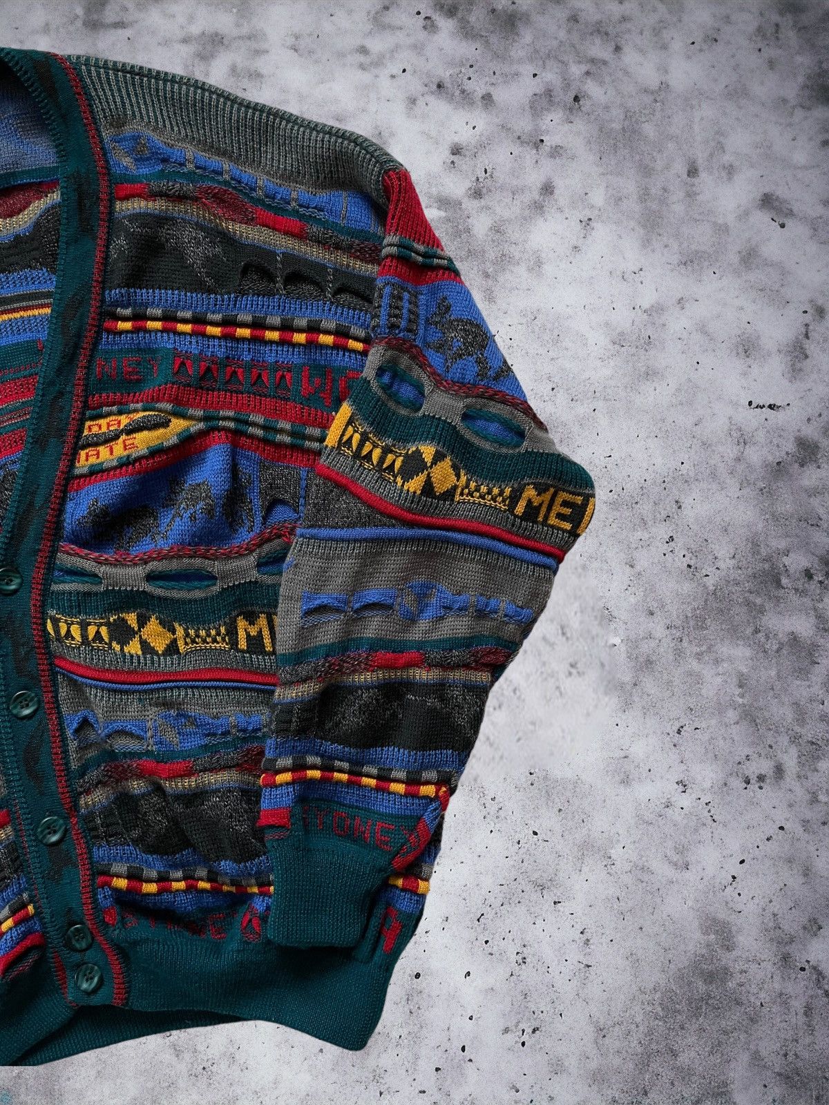 Coogi × Vintage Coogi Style 3D Knit Hysport Australia Wool Cardigan Size US XL / EU 56 / 4 - 2 Thumbnail