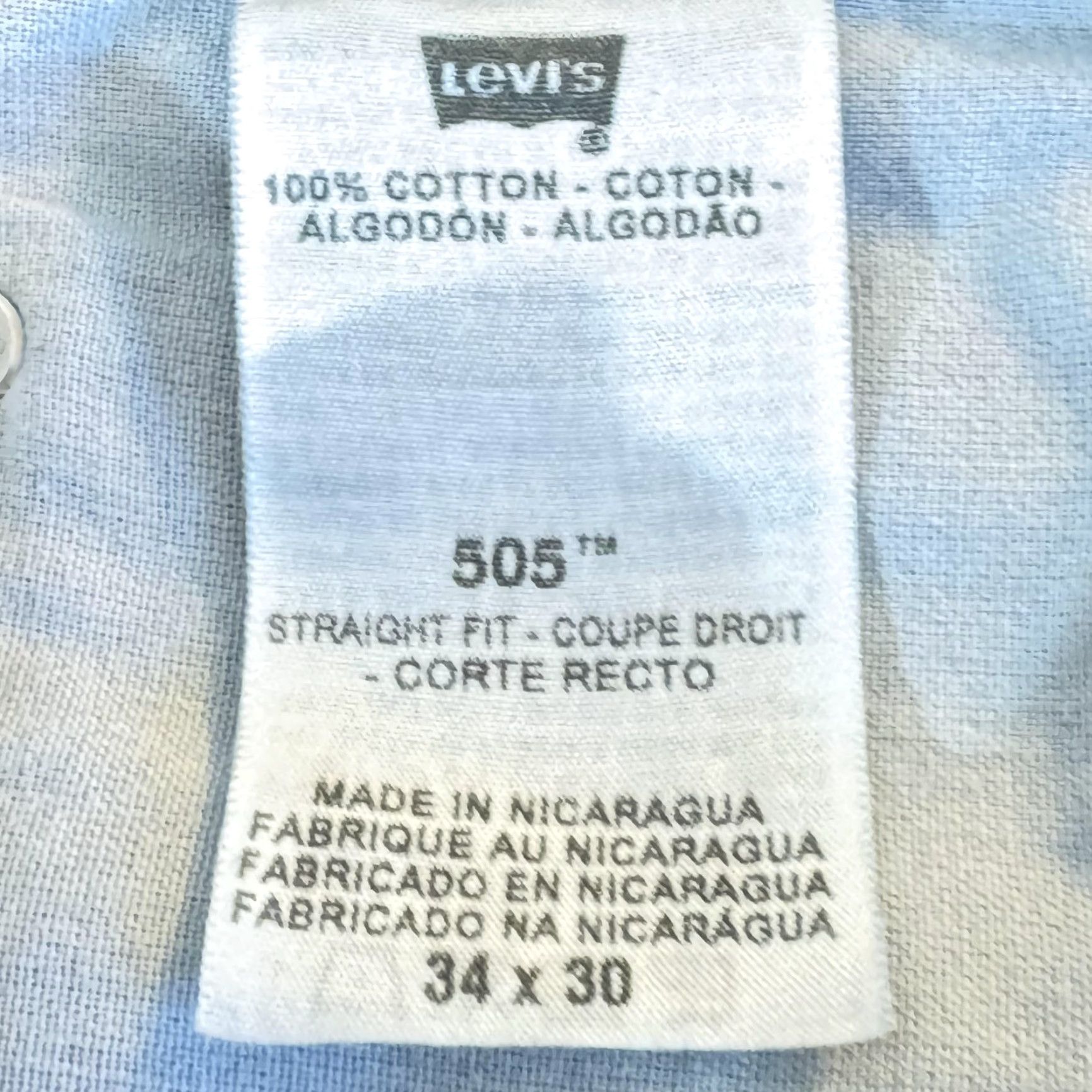 Levi's VINTAGE Levis 505 Jeans Mens 34x30 Blue Denim Straight Fit Medium Wash Classic Pants Size US 34 / EU 50 - 4 Thumbnail