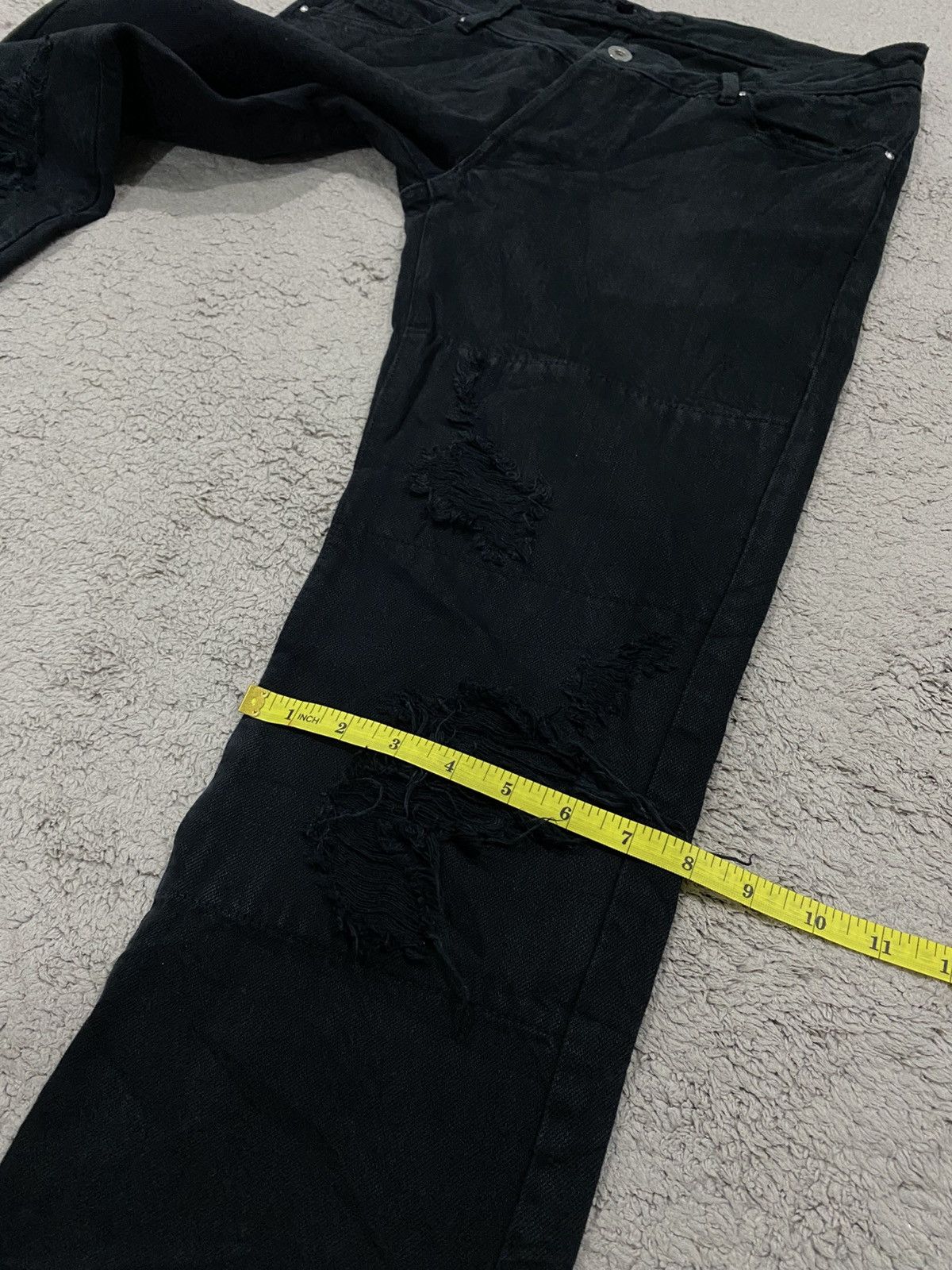 If Six Was Nine NEED GONE ‼️ No ID Black Flared Distressed like Tornado Mart Size US 33 - 19 Thumbnail