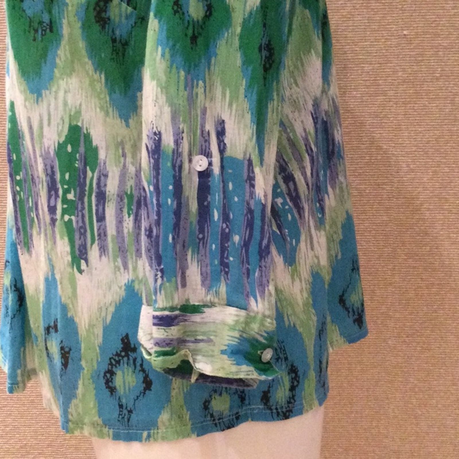 Other *Hannah Multicolored Rolltab Sleeve Button Front Tunic Large Size L / US 10 / IT 46 - 6 Thumbnail