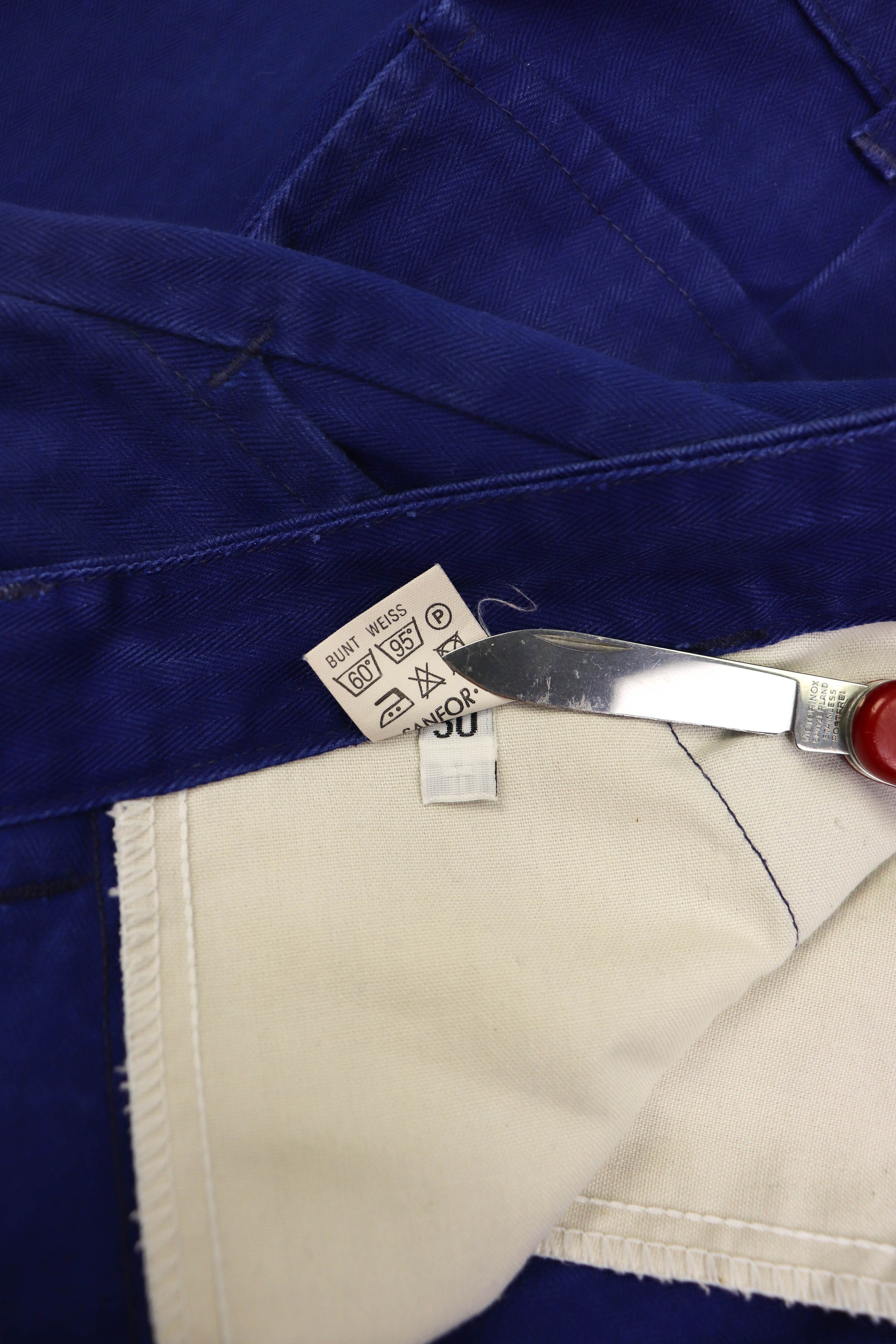Vintage Vintage French Workers SANFOR Blue Cotton Chore Pants Size US 40 / EU 56 - 14 Thumbnail