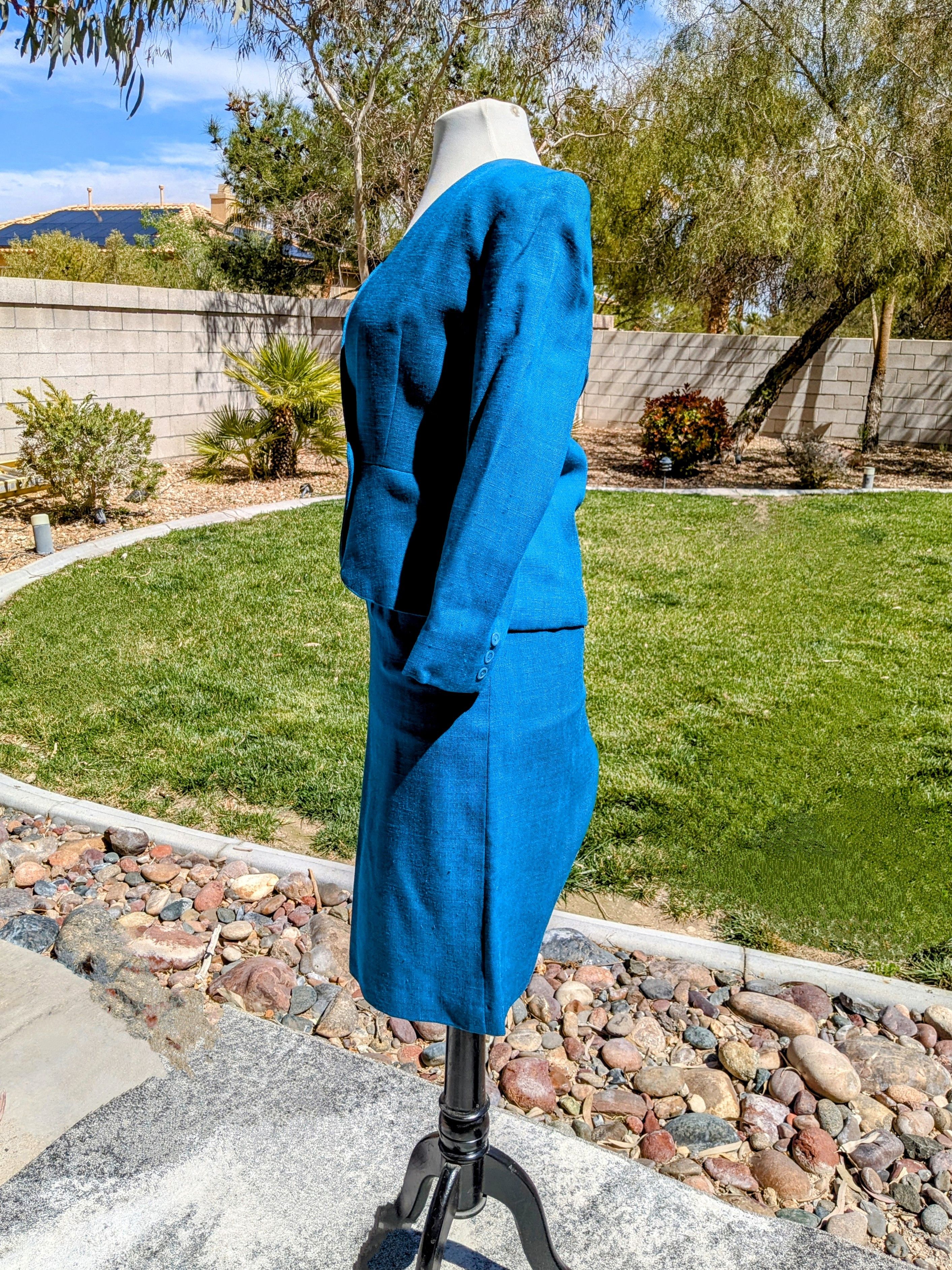 Vintage Vintage Peabody House Petite Blazer Maxi Skirt 2pc Suit Set Size M / US 6-8 / IT 42-44 - 3 Thumbnail